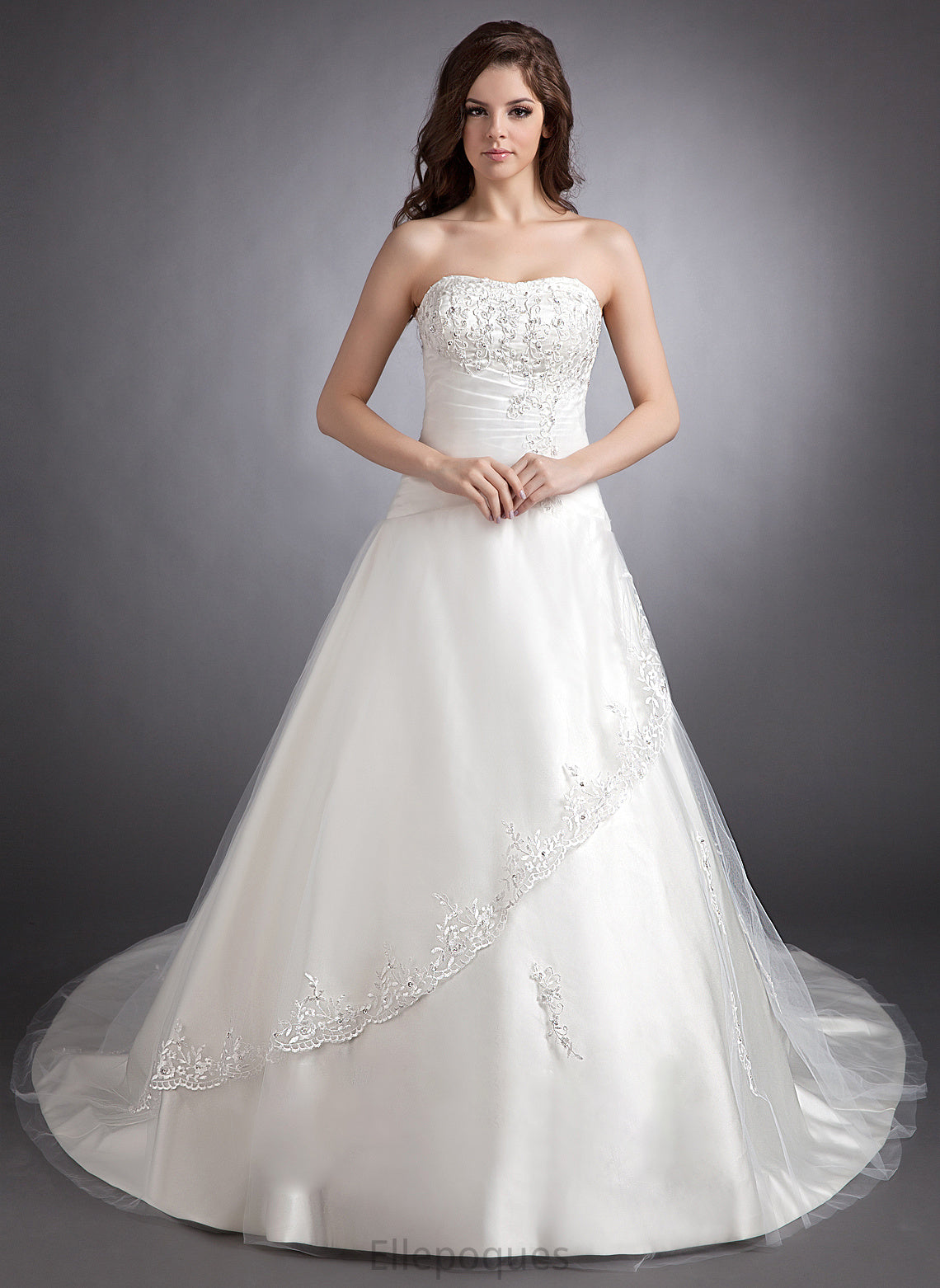 Wedding Chapel Dress Sweetheart Alyssa Satin Beading With Wedding Dresses Train Ball-Gown/Princess Lace