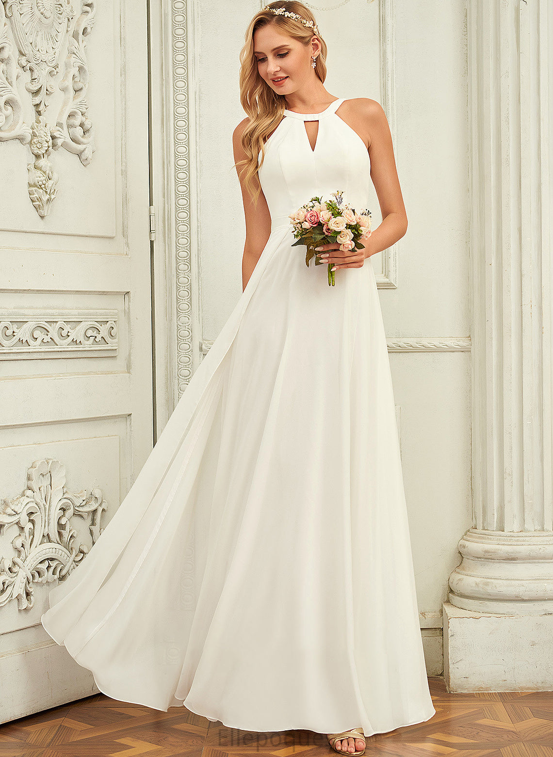 Wedding Dresses Haylie Dress Scoop Neck Chiffon A-Line Wedding Floor-Length