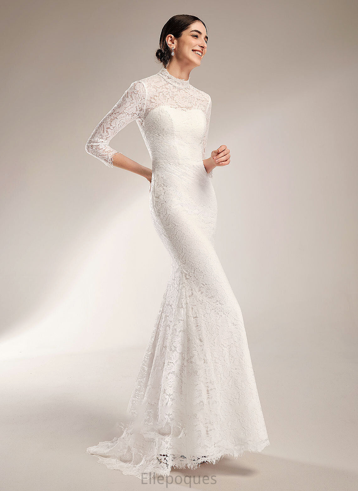 Wedding High Train Ashtyn Wedding Dresses Trumpet/Mermaid Neck Sweep Dress