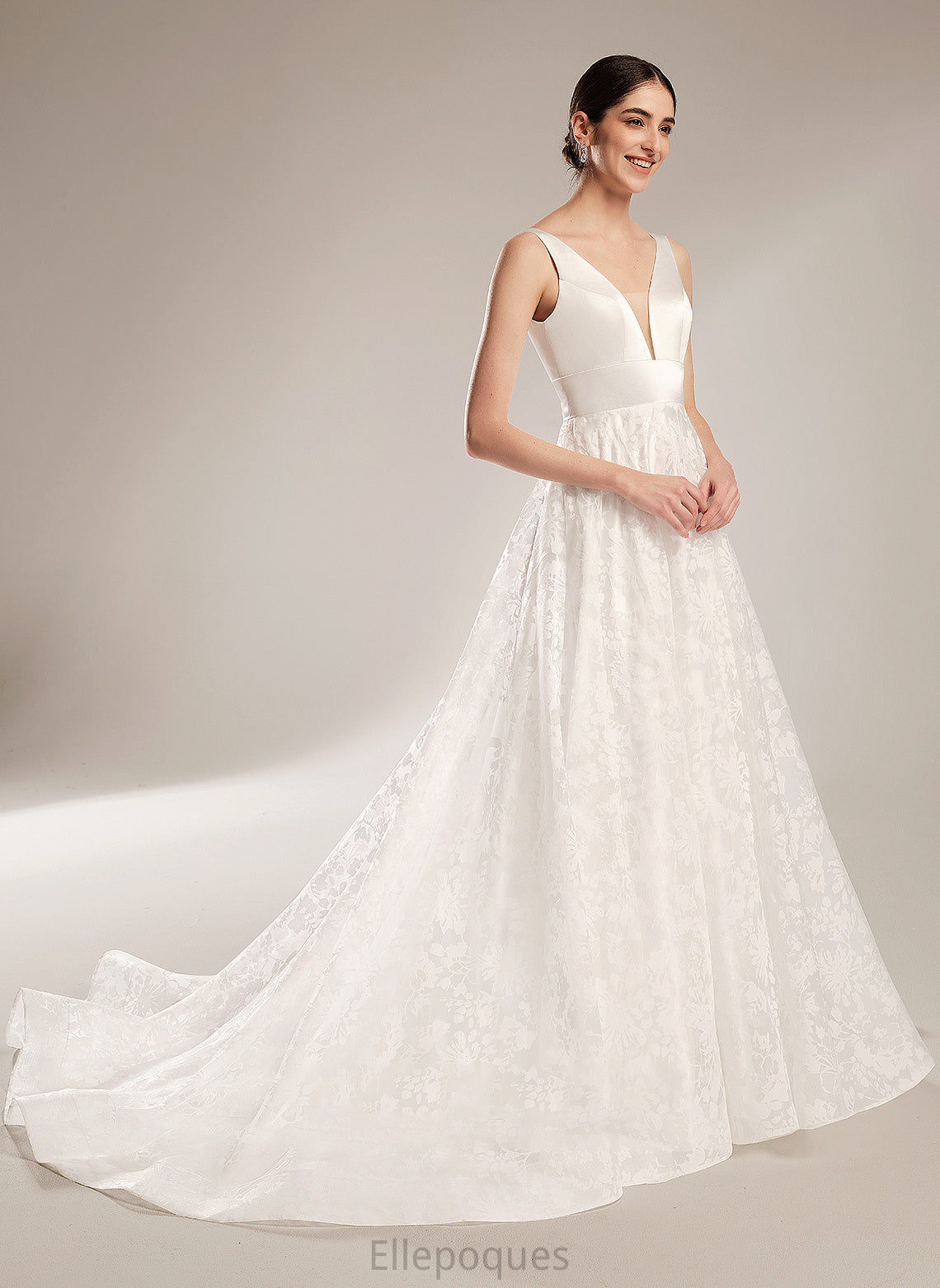 Shayna Dress V-neck Chapel Wedding Train Ball-Gown/Princess Wedding Dresses