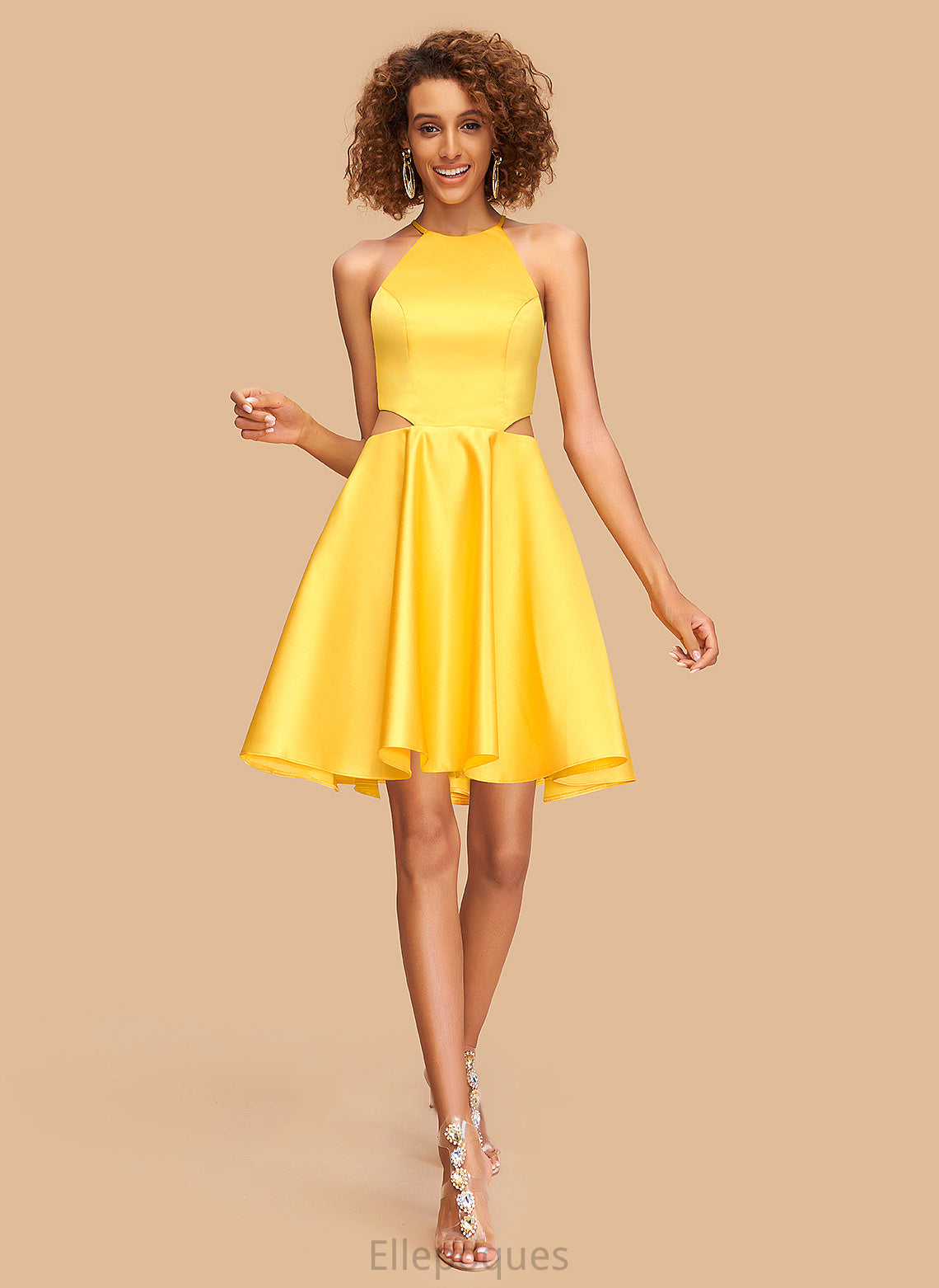 Dress Short/Mini Satin A-Line Homecoming Dresses Dana Homecoming Neck Scoop