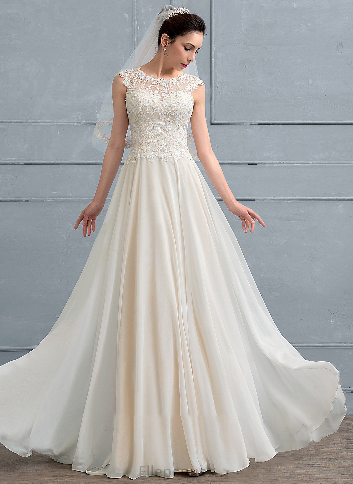 A-Line Dress Alice With Floor-Length Wedding Chiffon Wedding Dresses Beading Sequins