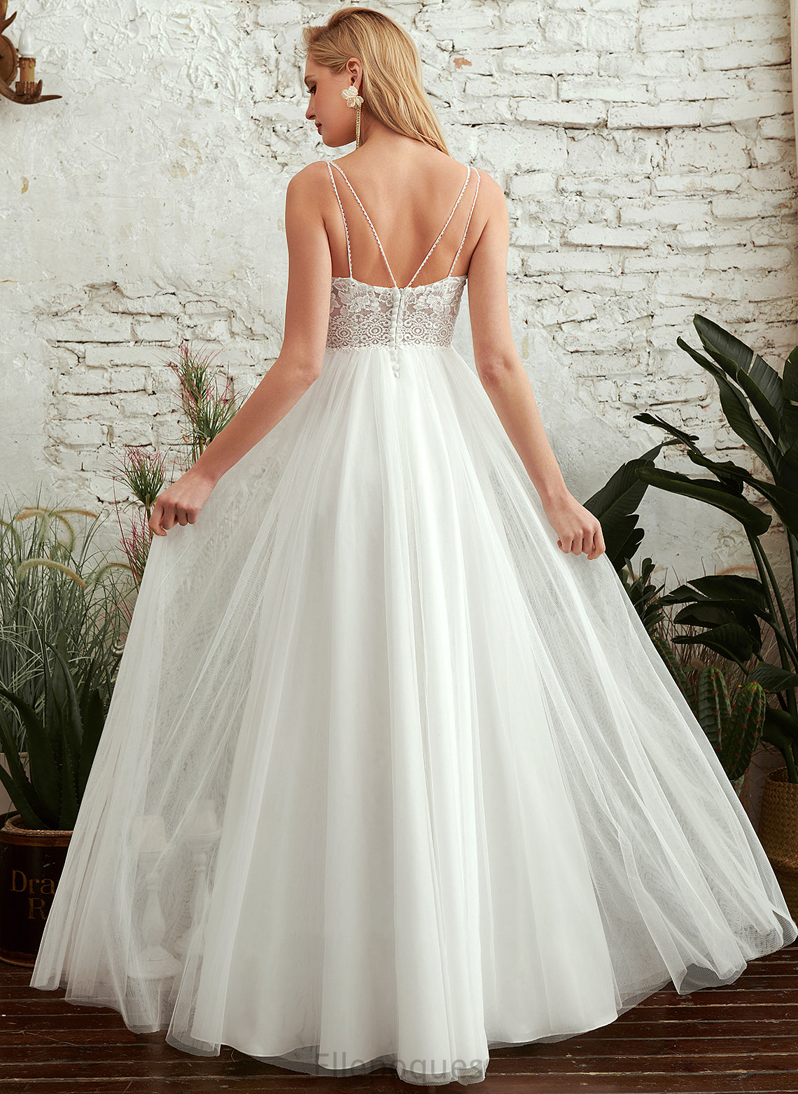 Ashanti Wedding V-neck Floor-Length Wedding Dresses Dress A-Line