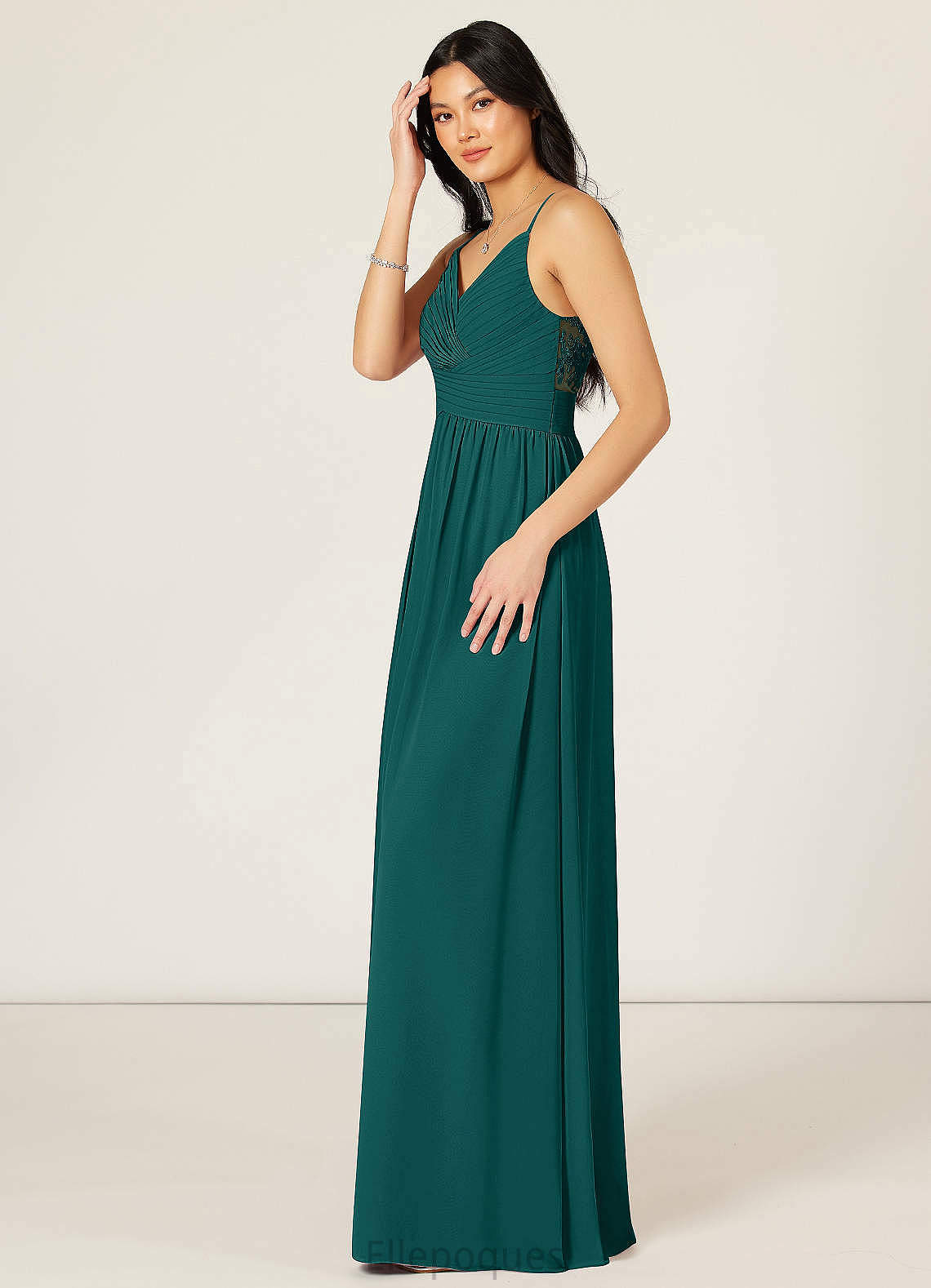 Elisa Scoop Floor Length Natural Waist Sleeveless Trumpet/Mermaid Bridesmaid Dresses