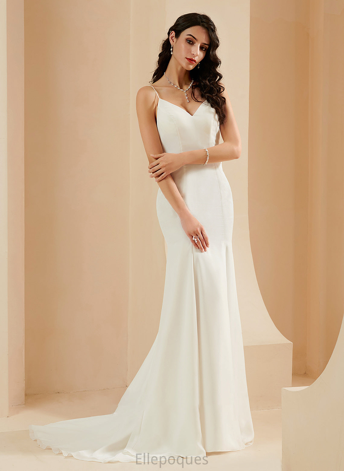 V-neck Dress Trumpet/Mermaid Court Wedding Dresses Felicity Train Wedding