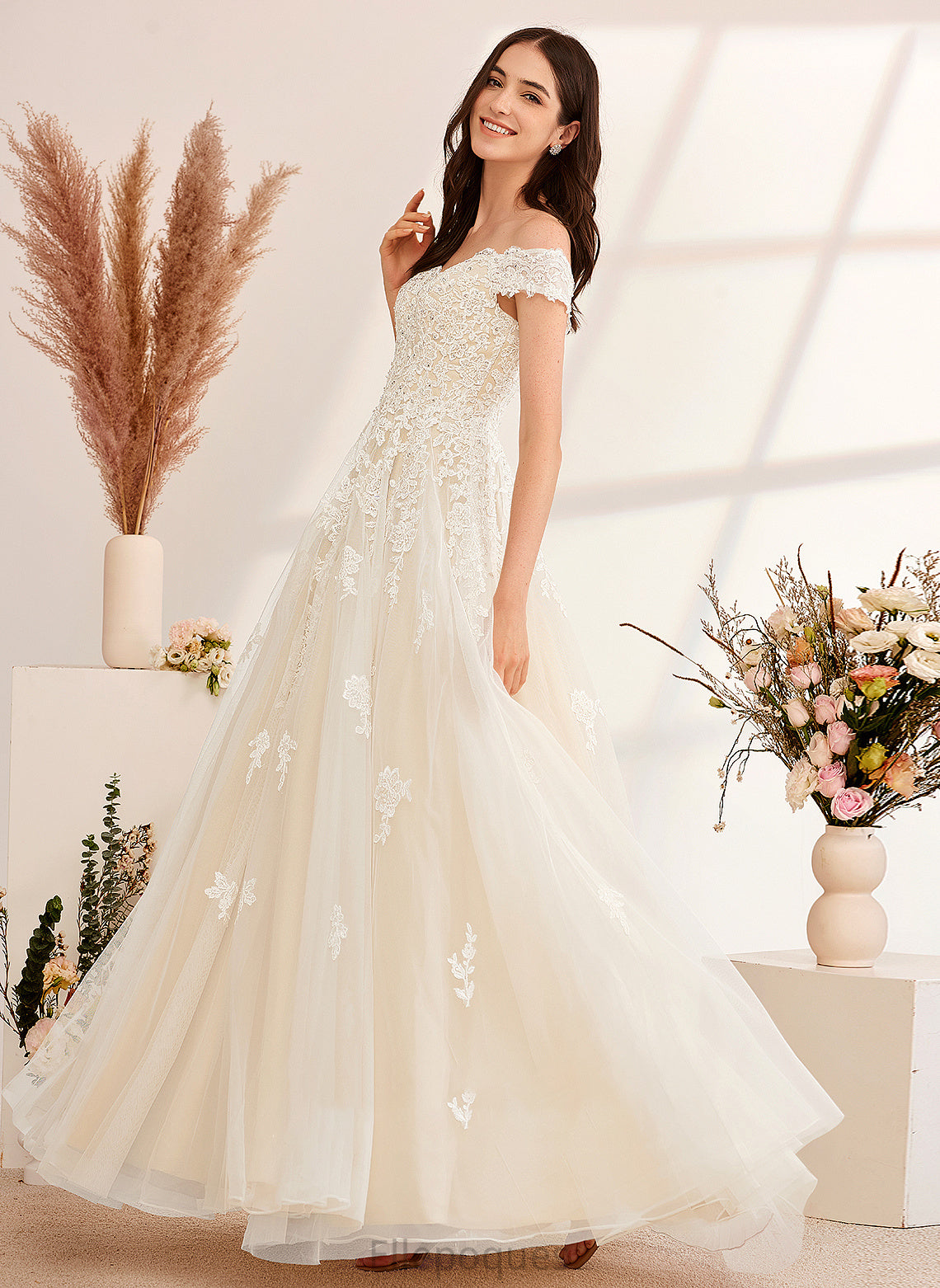 Beading Wedding Dresses Annie Dress Off-the-Shoulder Ball-Gown/Princess With Sequins Wedding Floor-Length