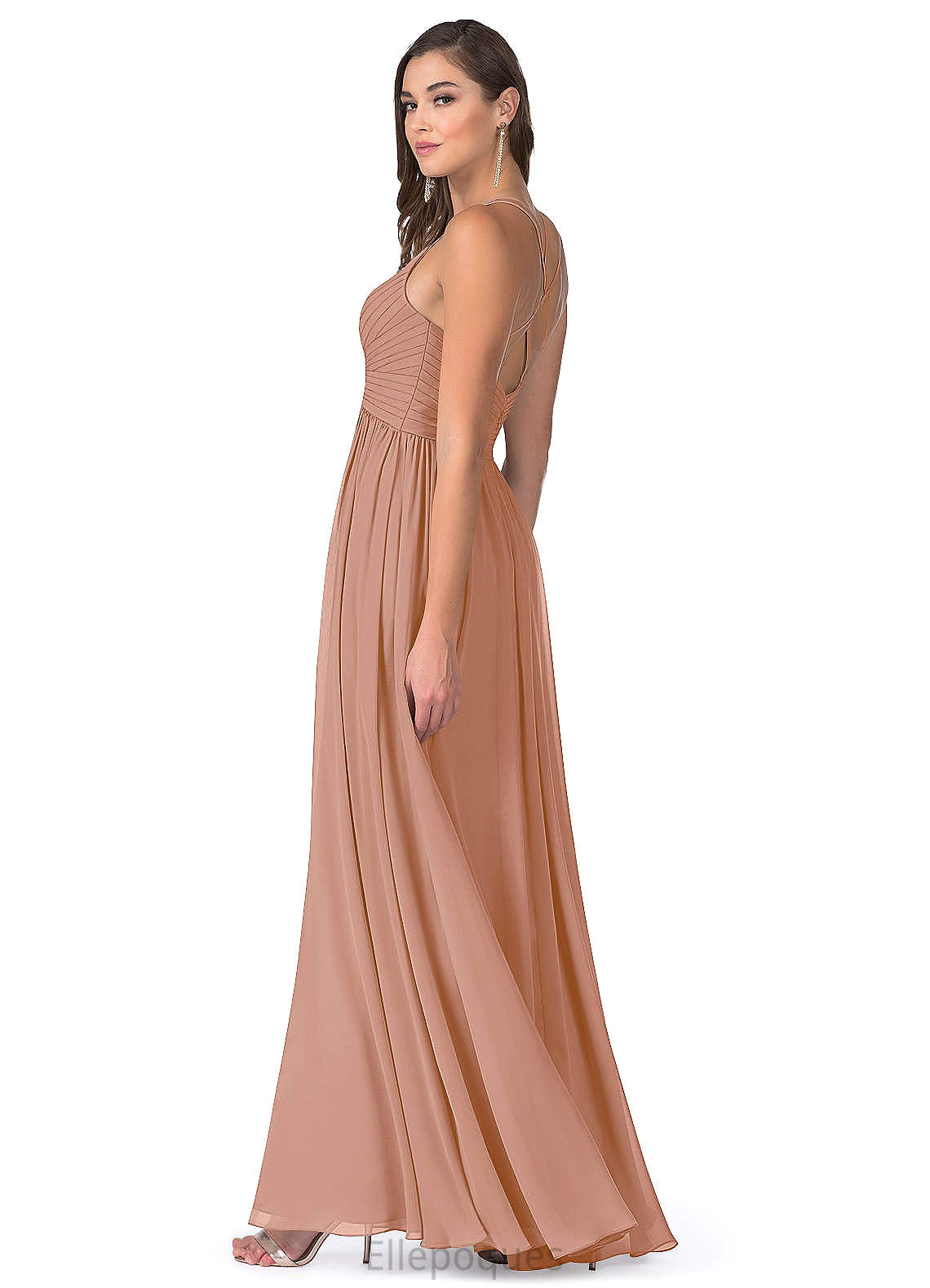 Wendy Floor Length Satin Sleeveless Spaghetti Staps Natural Waist Trumpet/Mermaid Bridesmaid Dresses