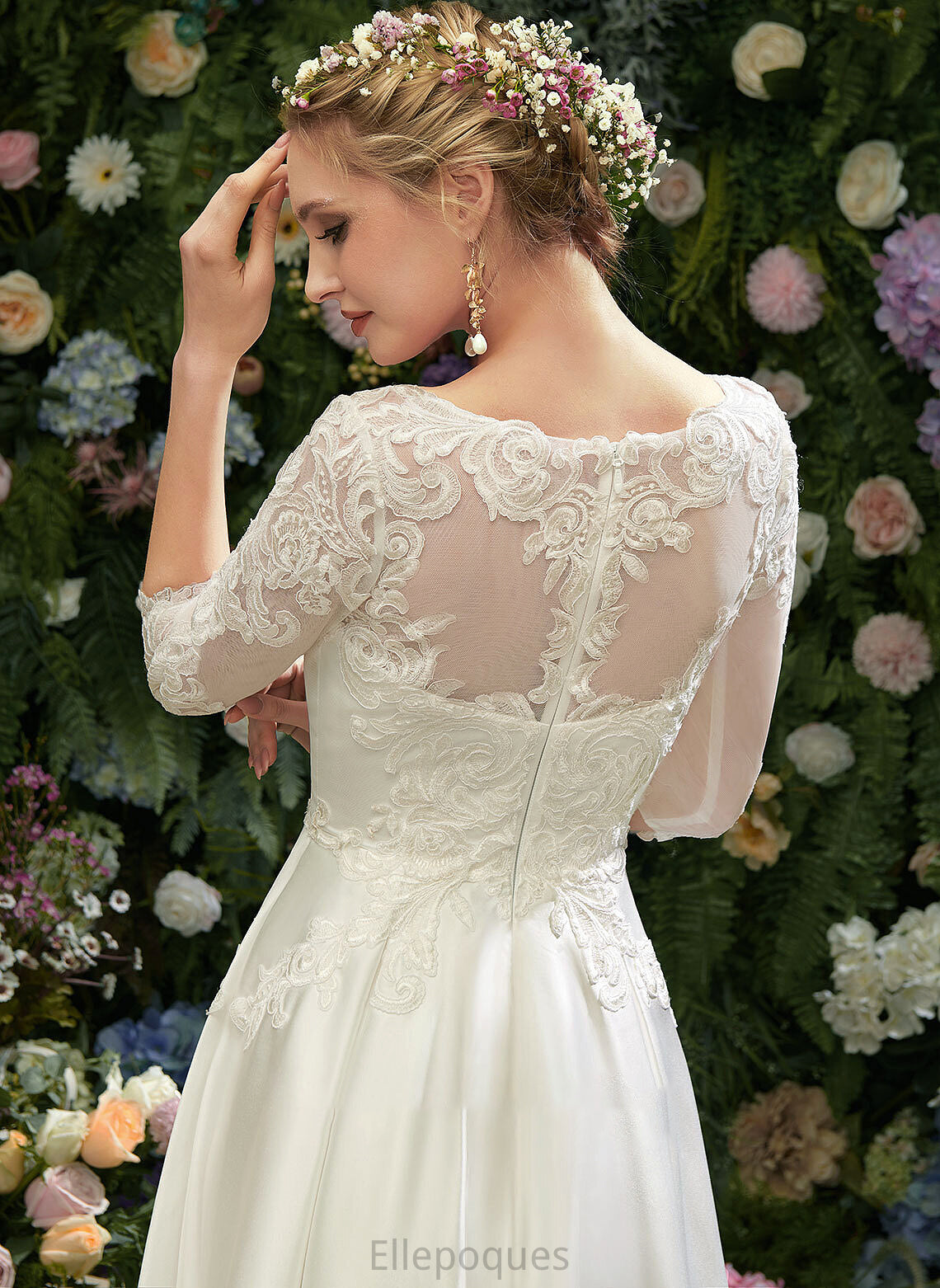 Tea-Length Kylie Dress Illusion Lace Wedding Wedding Dresses A-Line With