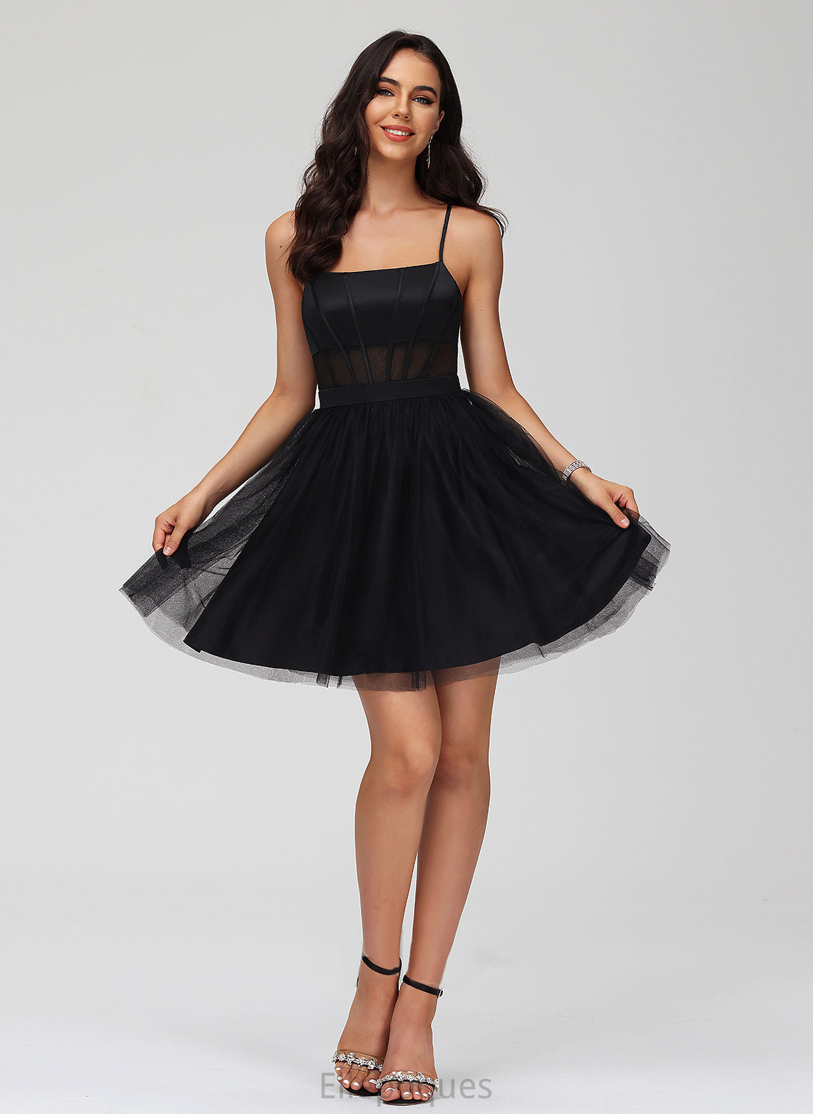 Homecoming Dresses Square A-Line Dress Neckline Short/Mini Tulle Hallie Homecoming