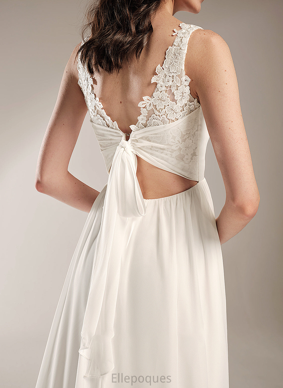 V-neck Wedding Dresses A-Line Janae Dress Court With Lace Wedding Train