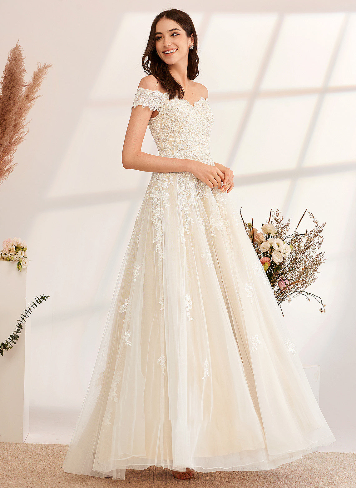 Beading Wedding Dresses Annie Dress Off-the-Shoulder Ball-Gown/Princess With Sequins Wedding Floor-Length