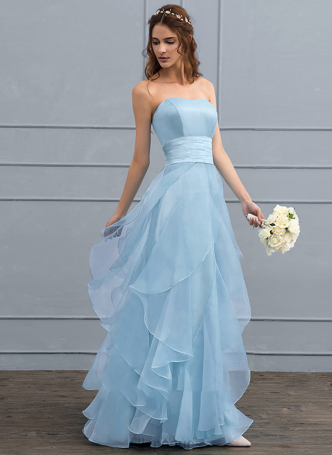 Dress Organza Sweetheart A-Line Ruffles Wedding Dresses Kennedi Wedding Floor-Length With Cascading