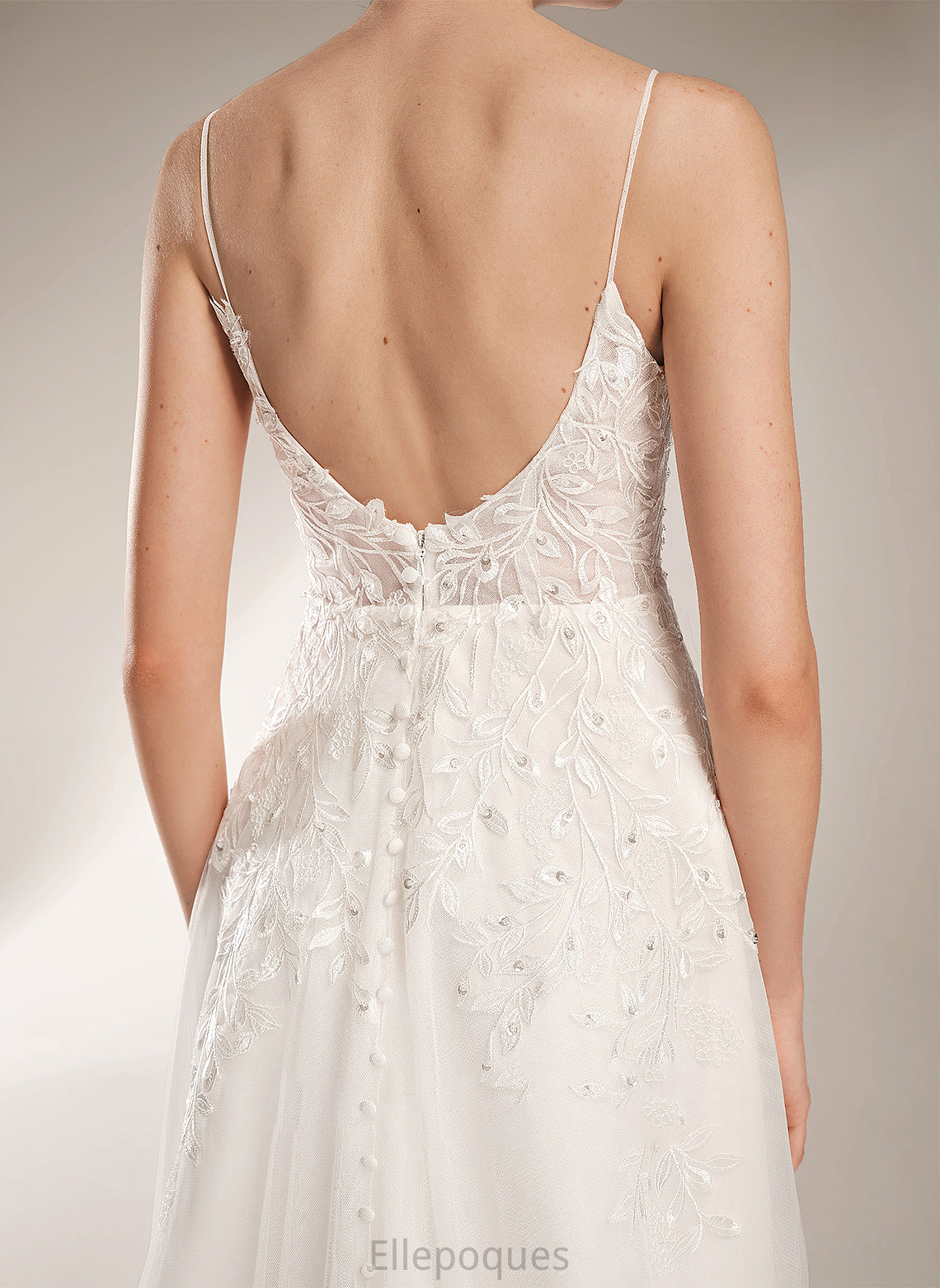 Court A-Line Square Maci Dress Beading Neckline Train Wedding With Wedding Dresses Sequins