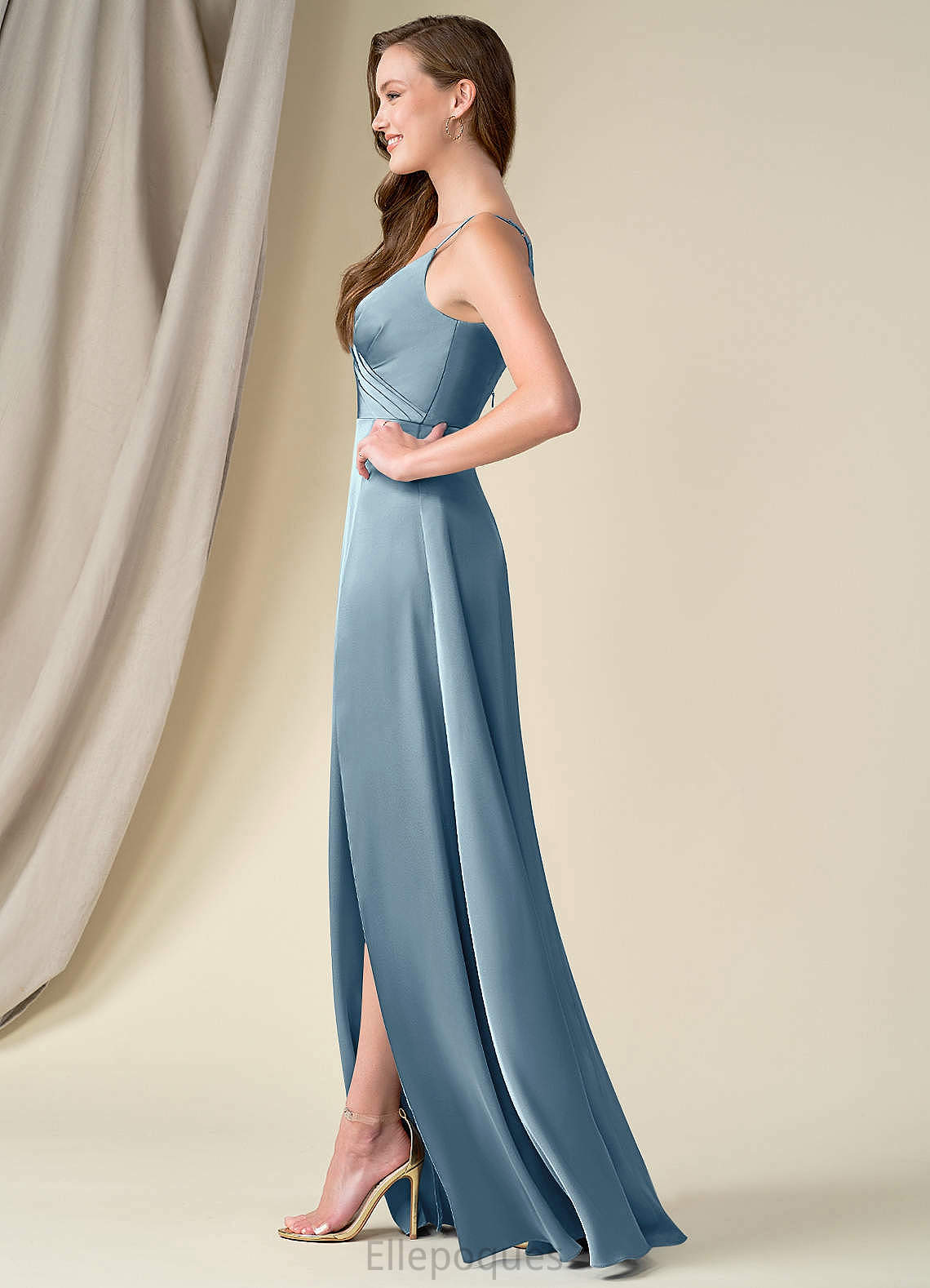 Jazlynn Trumpet/Mermaid Sleeveless Natural Waist Scoop Floor Length Bridesmaid Dresses