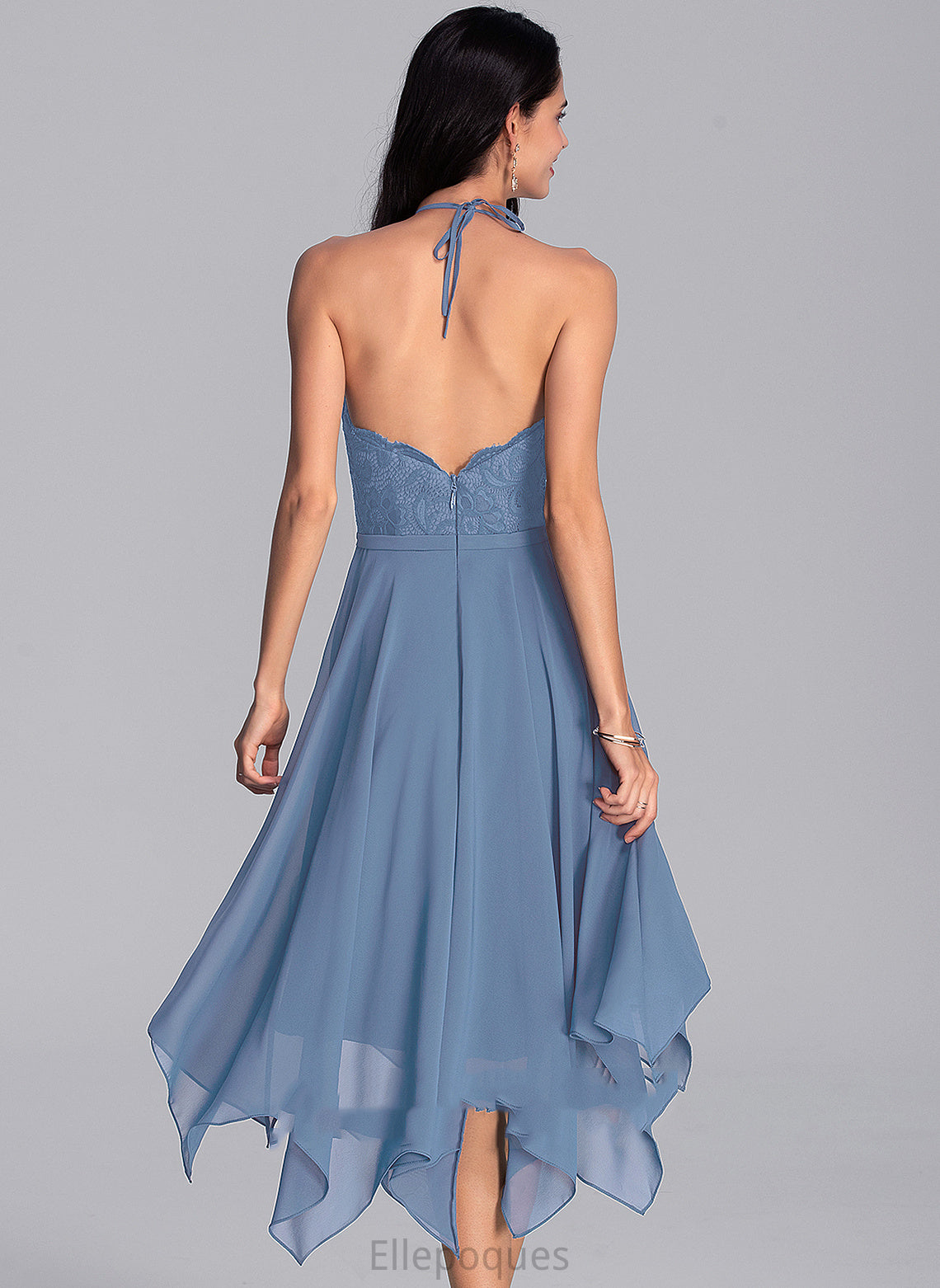 A-Line Asymmetrical Lace Homecoming Dresses Dress With Homecoming Jordin Chiffon Halter