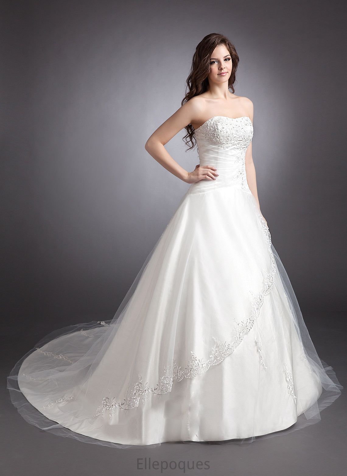 Wedding Chapel Dress Sweetheart Alyssa Satin Beading With Wedding Dresses Train Ball-Gown/Princess Lace