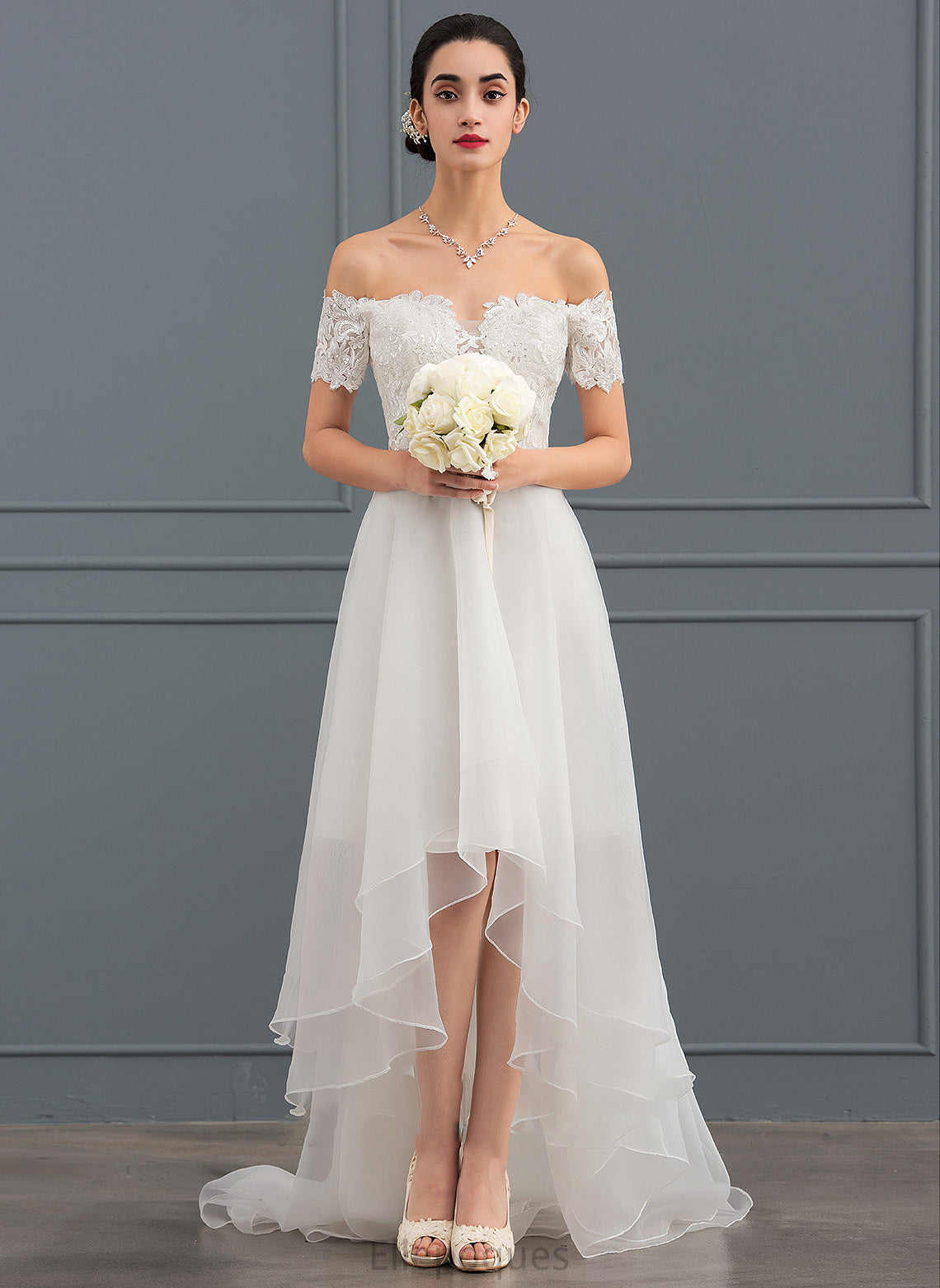 Wedding Asymmetrical Wedding Dresses Sequins With Dress Organza A-Line Callie