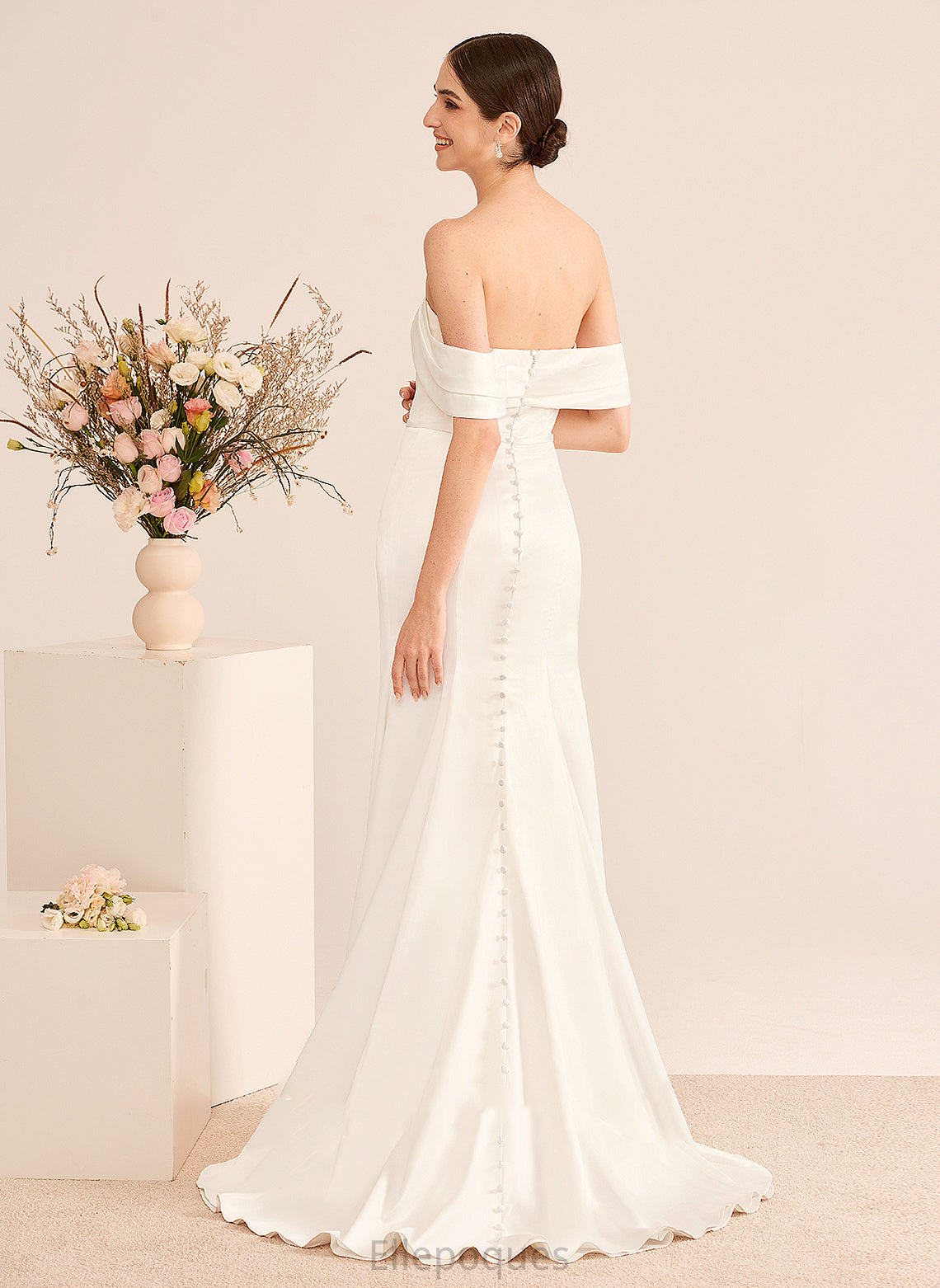 With Train Dress Wedding Dresses Off-the-Shoulder Wedding Ruffle Hazel Trumpet/Mermaid Sweep