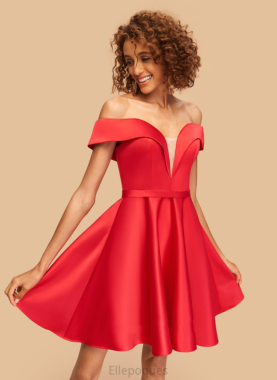 Homecoming Dresses Dress Homecoming Off-the-Shoulder Short/Mini Satin A-Line Armani