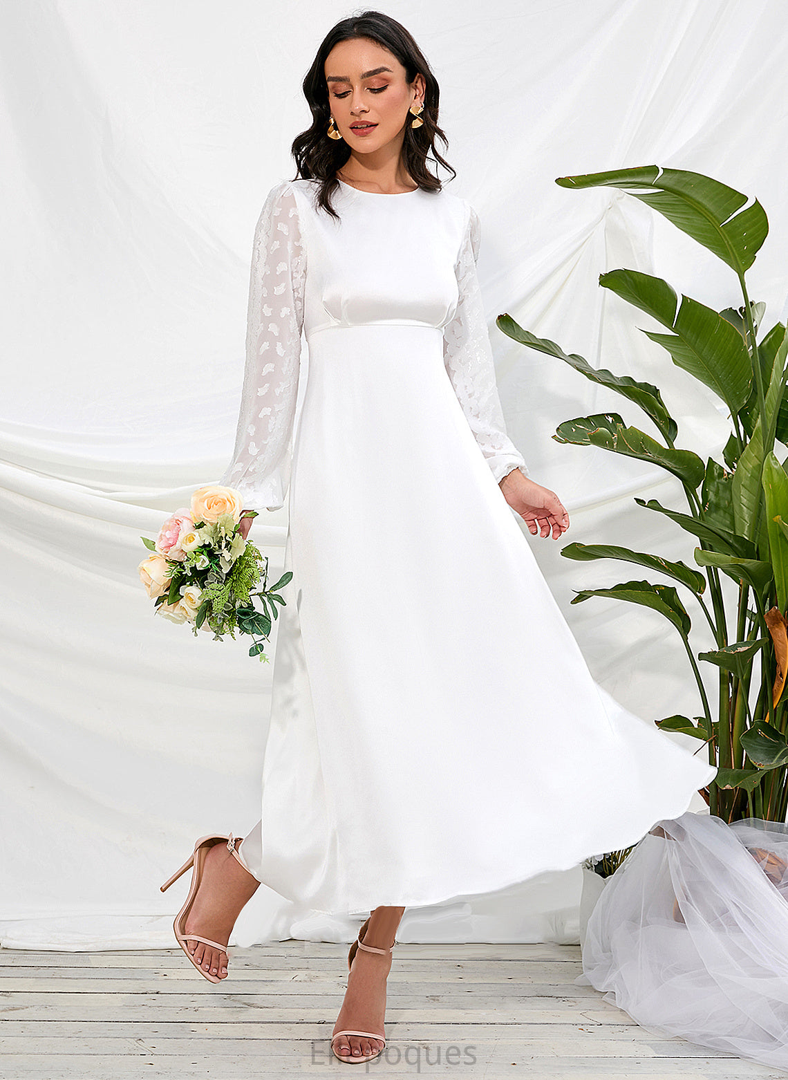 Dress Wedding Elianna Wedding Dresses Tea-Length A-Line