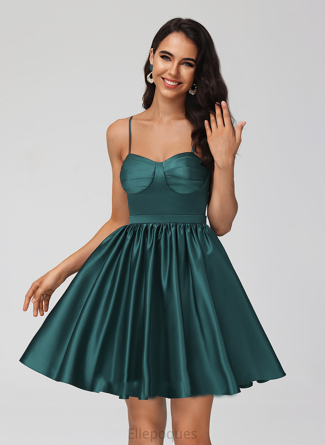 Short/Mini Ryan Homecoming Dresses Pockets With Dress Sweetheart Homecoming Satin A-Line