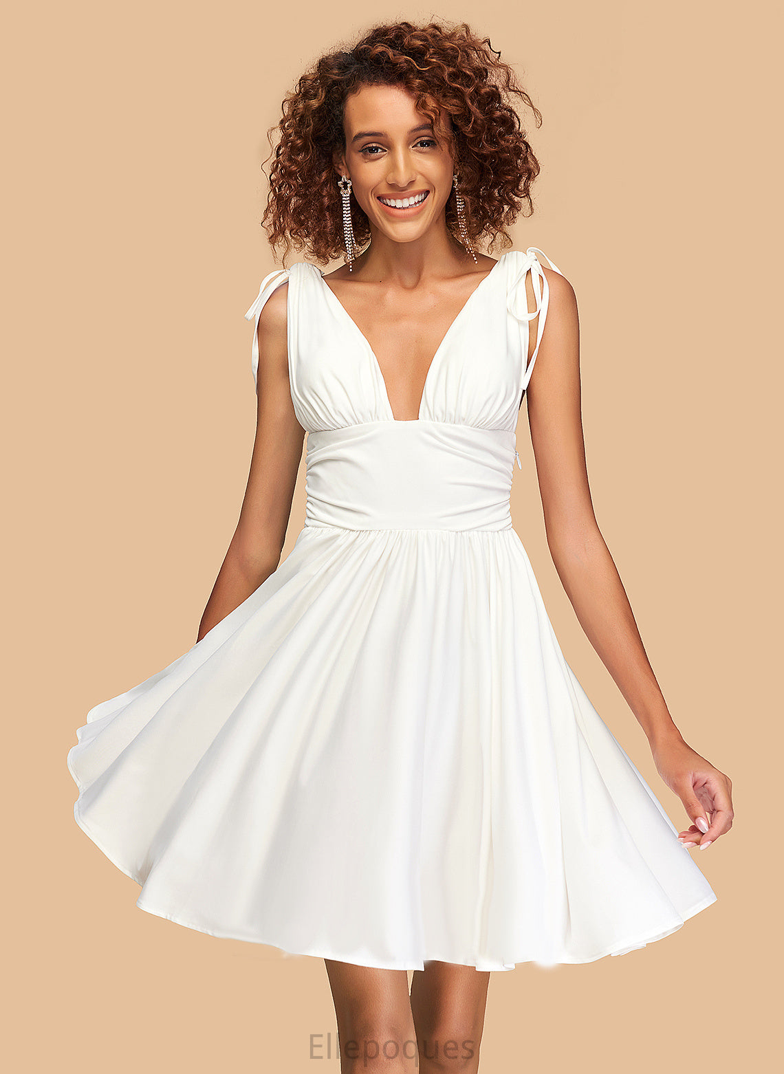 V-neck A-Line Jersey Dress Abagail Ruffle Homecoming With Homecoming Dresses Short/Mini