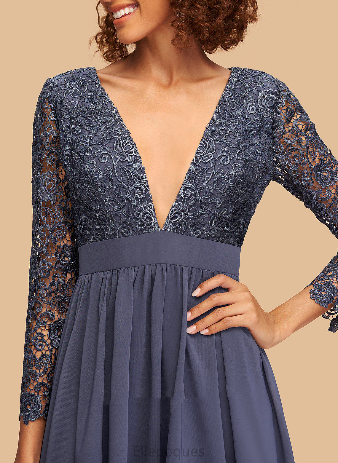 With Short/Mini Homecoming Dress Lace Chiffon A-Line V-neck Homecoming Dresses Carolina