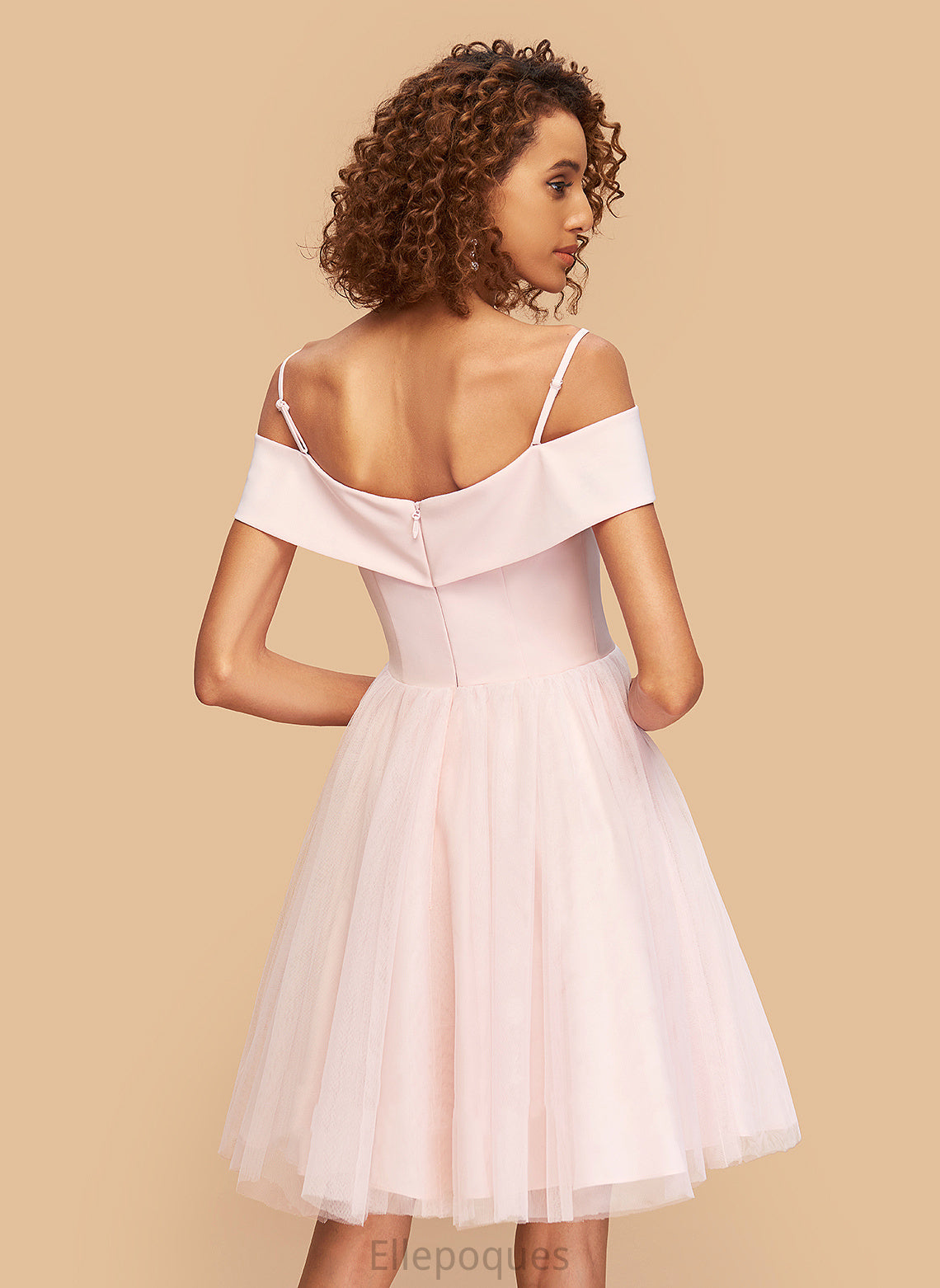 Homecoming Dresses Dress Tulle A-Line Off-the-Shoulder Homecoming V-neck Short/Mini Adrienne