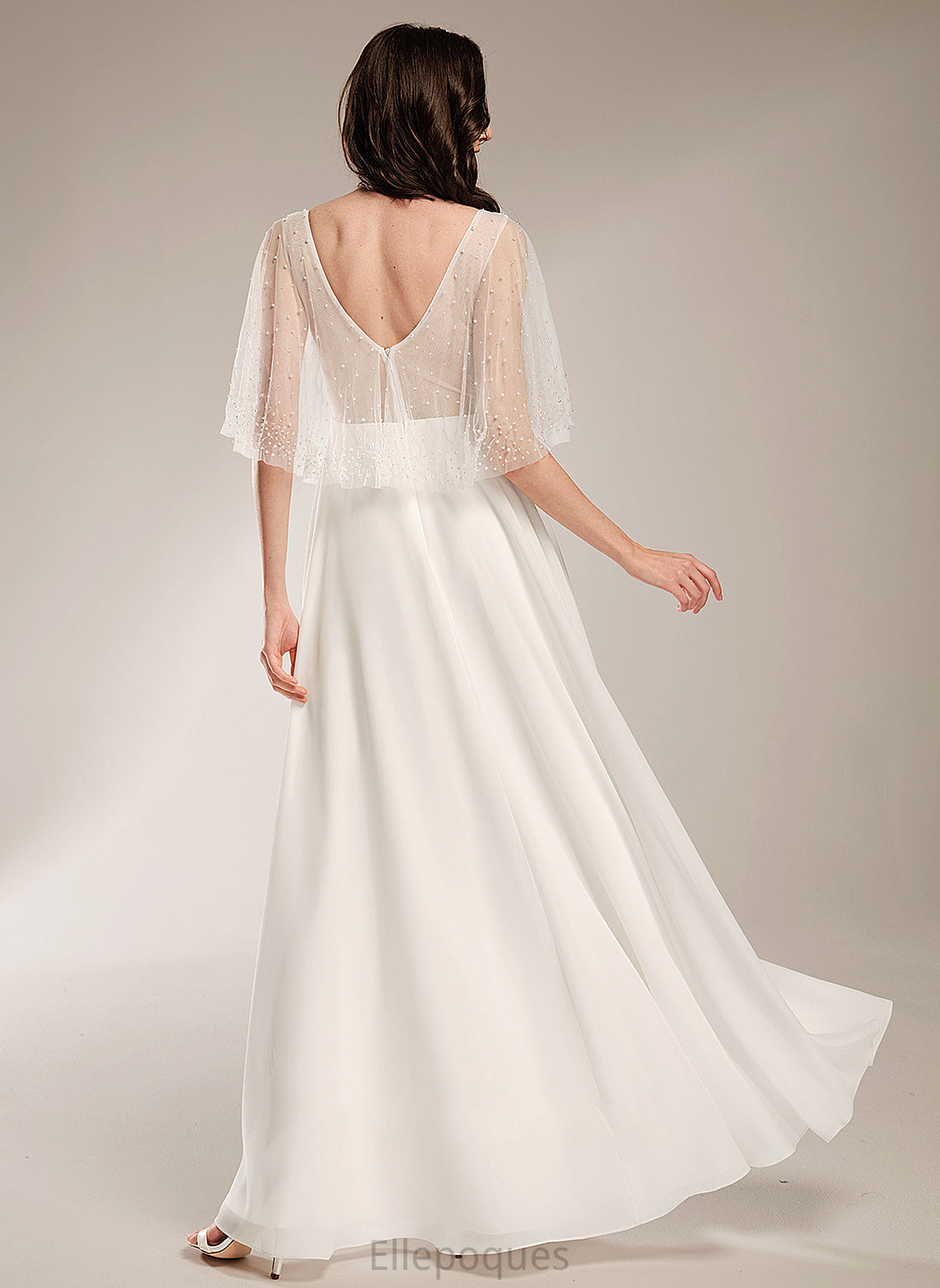 Wedding V-neck Arianna Floor-Length A-Line With Wedding Dresses Dress Beading