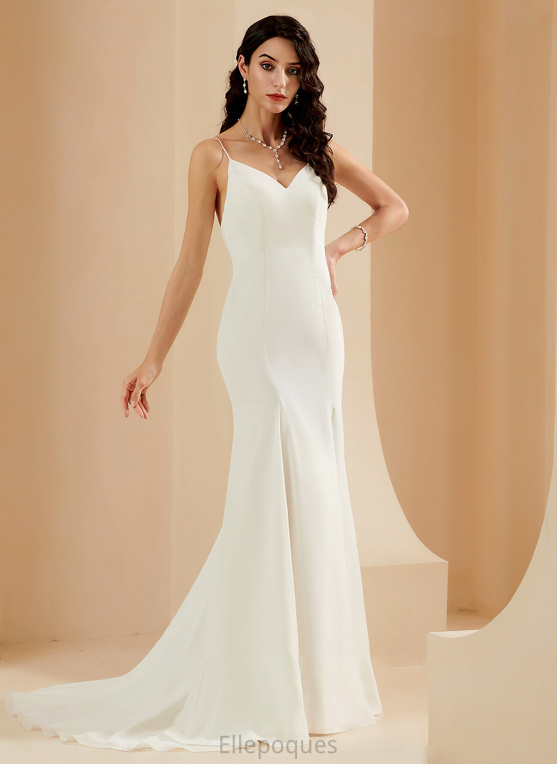 V-neck Dress Trumpet/Mermaid Court Wedding Dresses Felicity Train Wedding