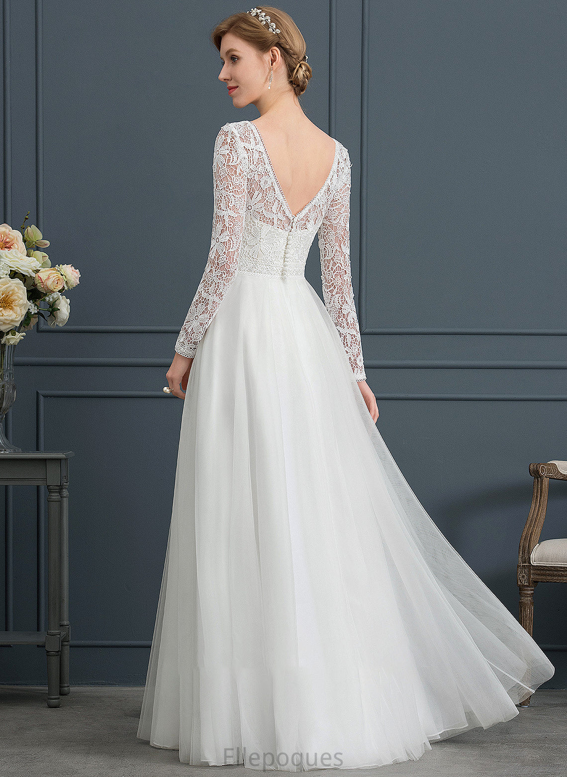 Wedding Dresses Dress Floor-Length Wedding A-Line Tulle Leilani V-neck