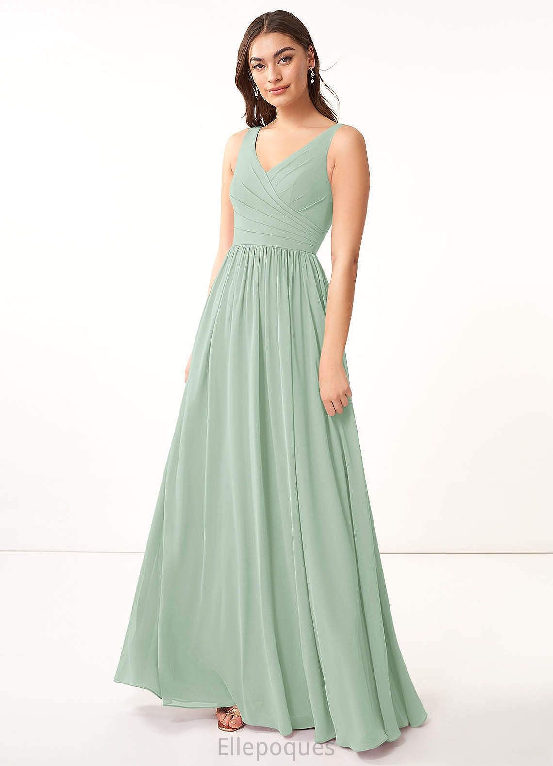 Pam Sleeveless One Shoulder Natural Waist Spandex Floor Length Trumpet/Mermaid Bridesmaid Dresses