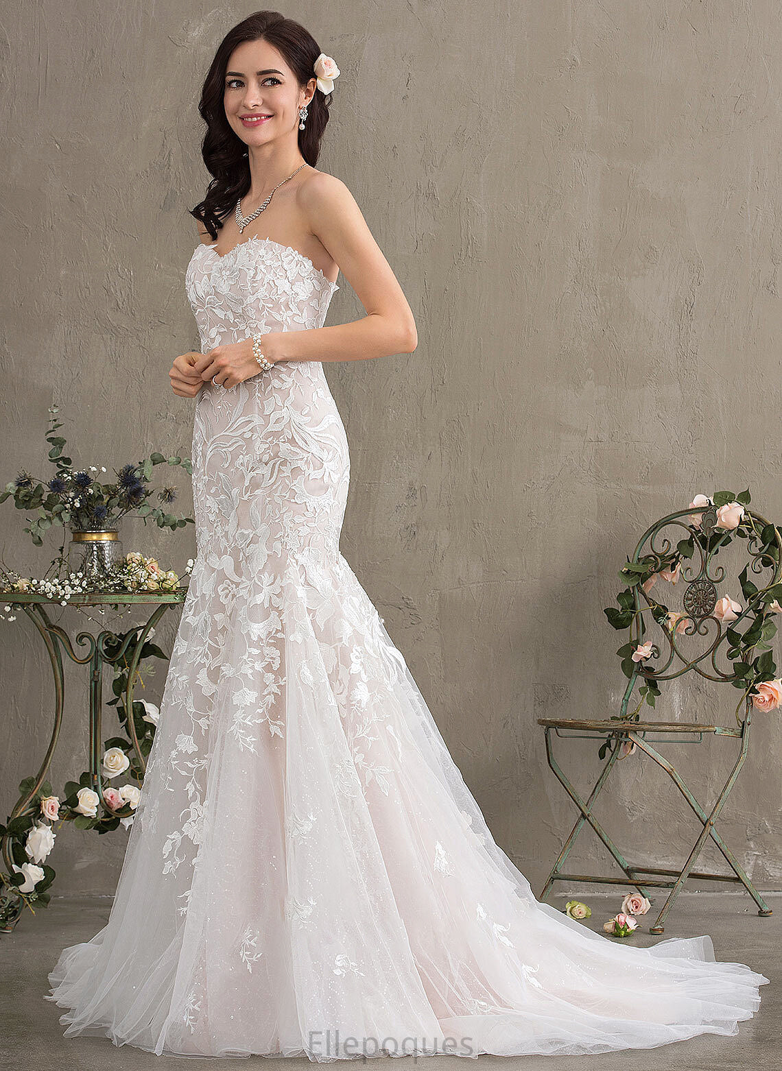 Lace Dress Wedding Audrina Wedding Dresses Train Court Tulle Sweetheart Trumpet/Mermaid