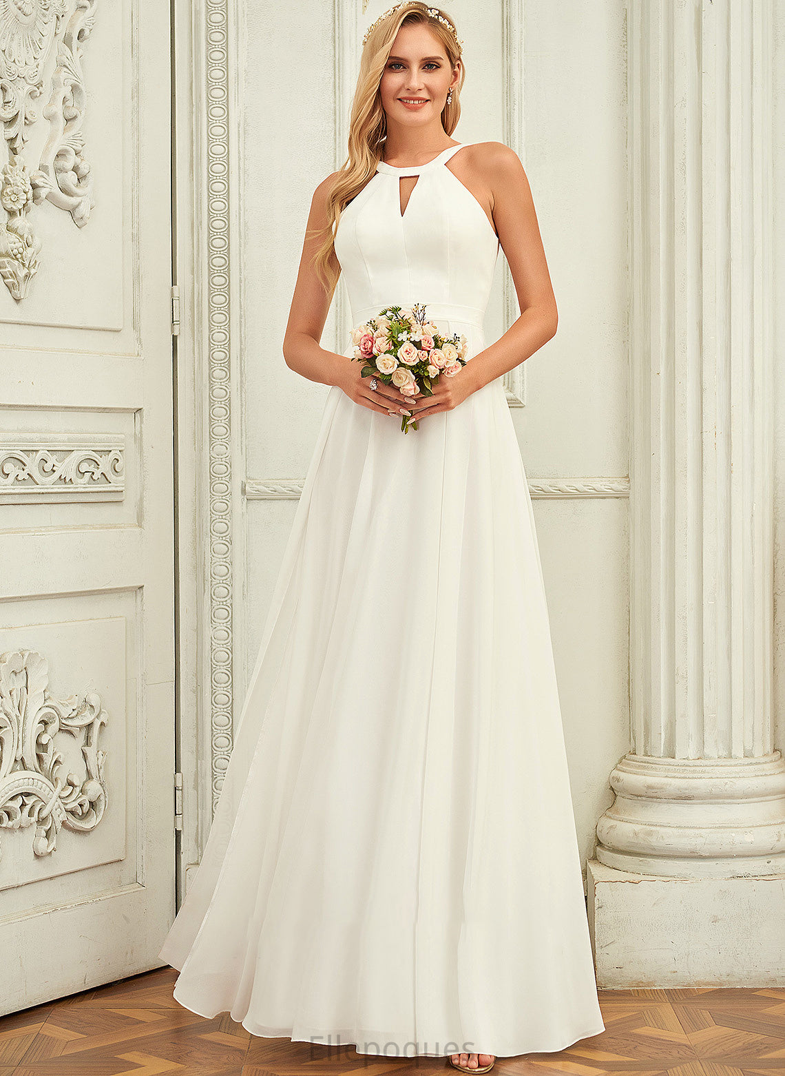 Wedding Dresses Haylie Dress Scoop Neck Chiffon A-Line Wedding Floor-Length