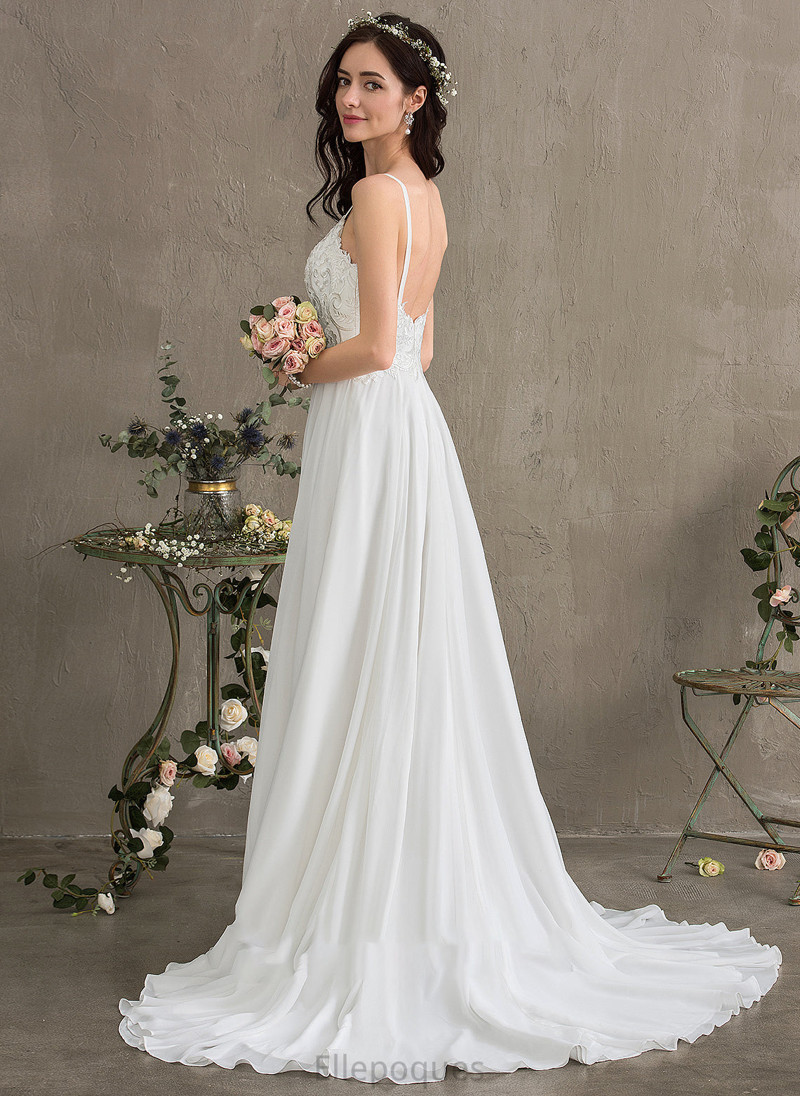 Wedding Dresses Wedding Dress Zion Chiffon Sweetheart Sweep Train A-Line