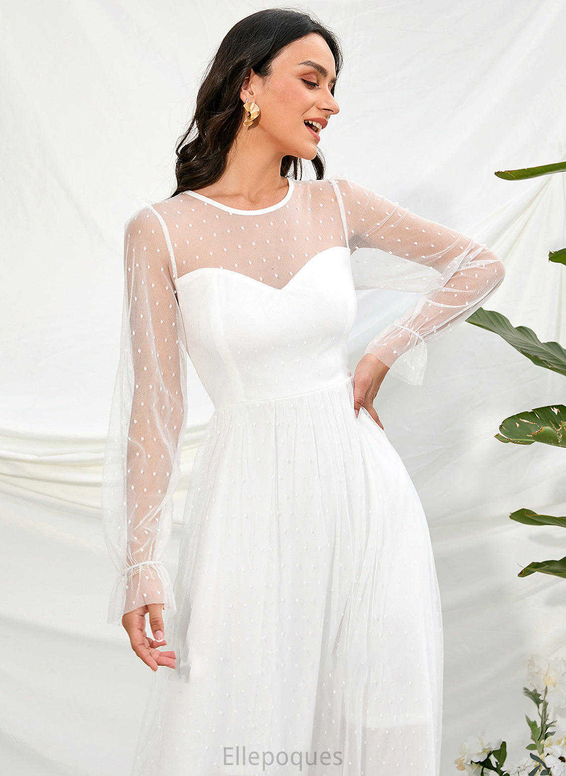 A-Line Dress Wedding Tea-Length Amya Wedding Dresses