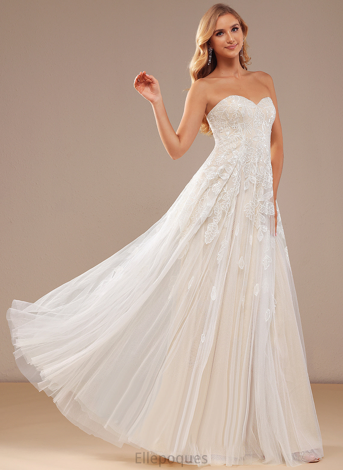 Cali With Wedding A-Line Dress Wedding Dresses Lace Sequins Floor-Length Sweetheart