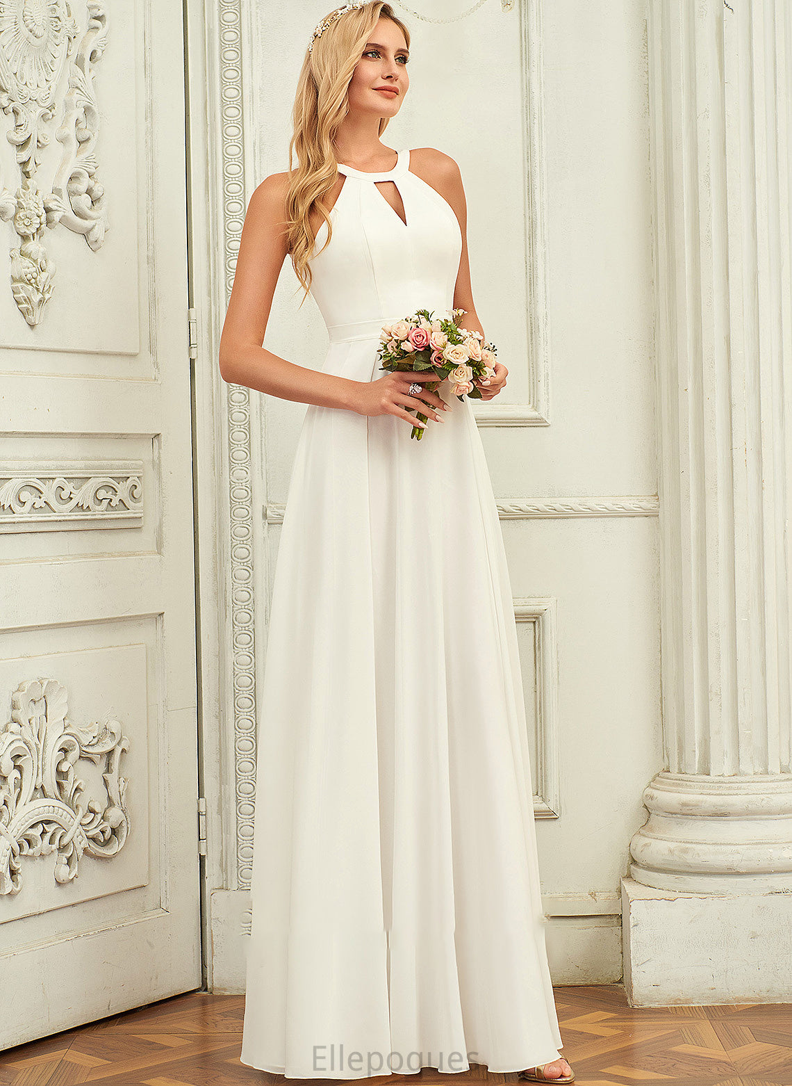 Wedding Dresses Haylie Dress Scoop Neck Chiffon A-Line Wedding Floor-Length