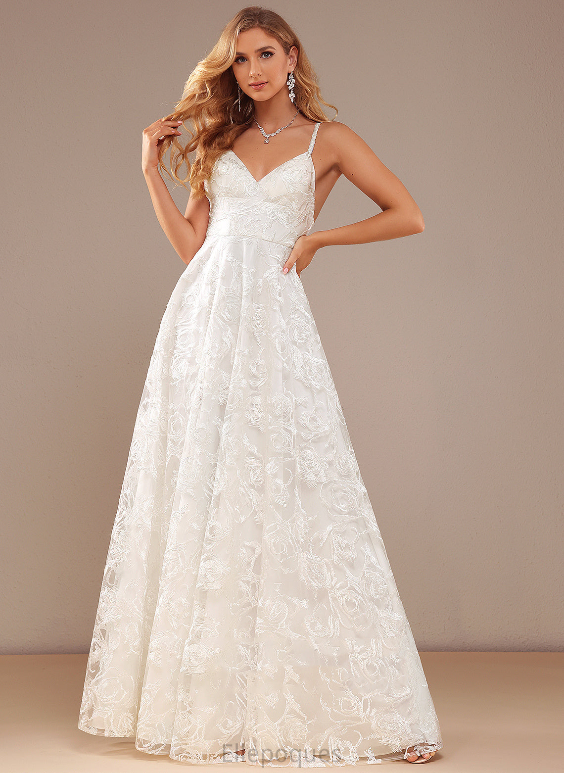 Floor-Length Makenzie Wedding Dresses Dress A-Line Lace Split V-neck Wedding Front With