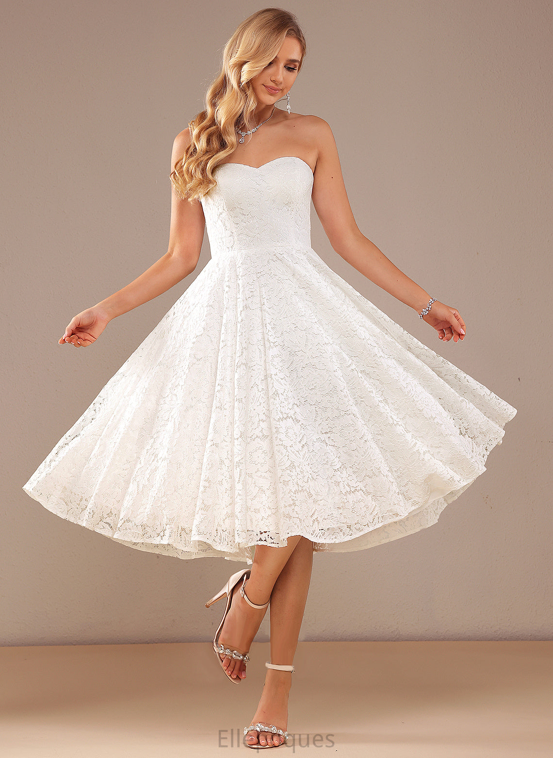 Knee-Length Jazmine Wedding A-Line Sweetheart Lace Wedding Dresses Dress