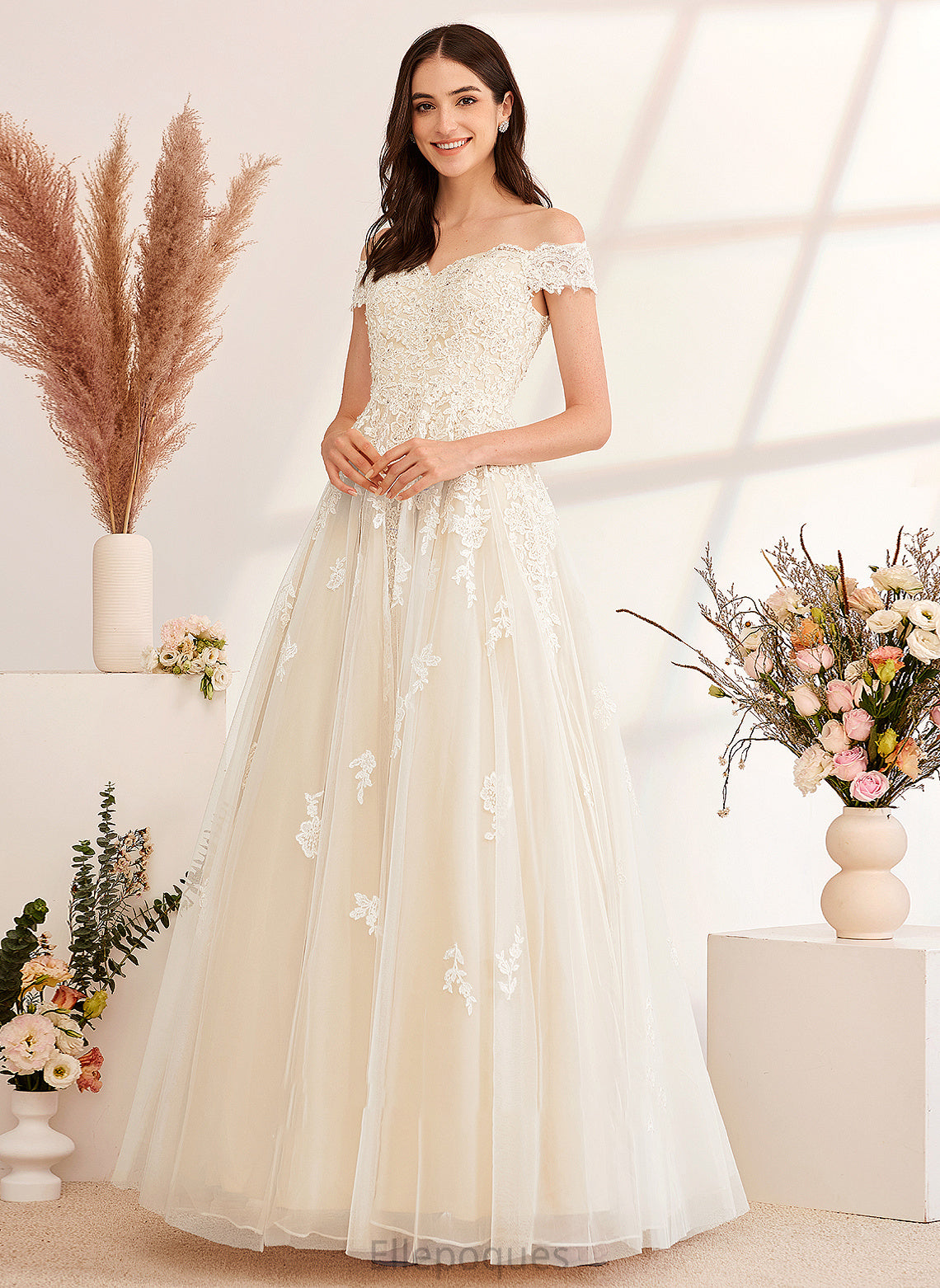 Beading Wedding Dresses Annie Dress Off-the-Shoulder Ball-Gown/Princess With Sequins Wedding Floor-Length