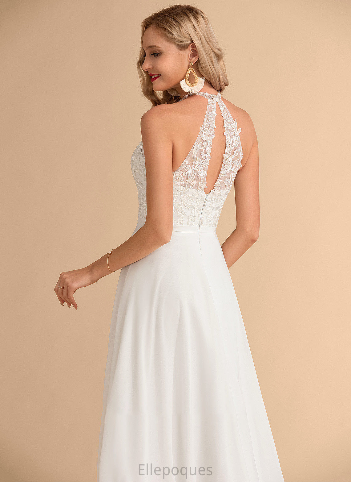 Chiffon Floor-Length Wedding Dresses Damaris Dress Wedding A-Line High Neck