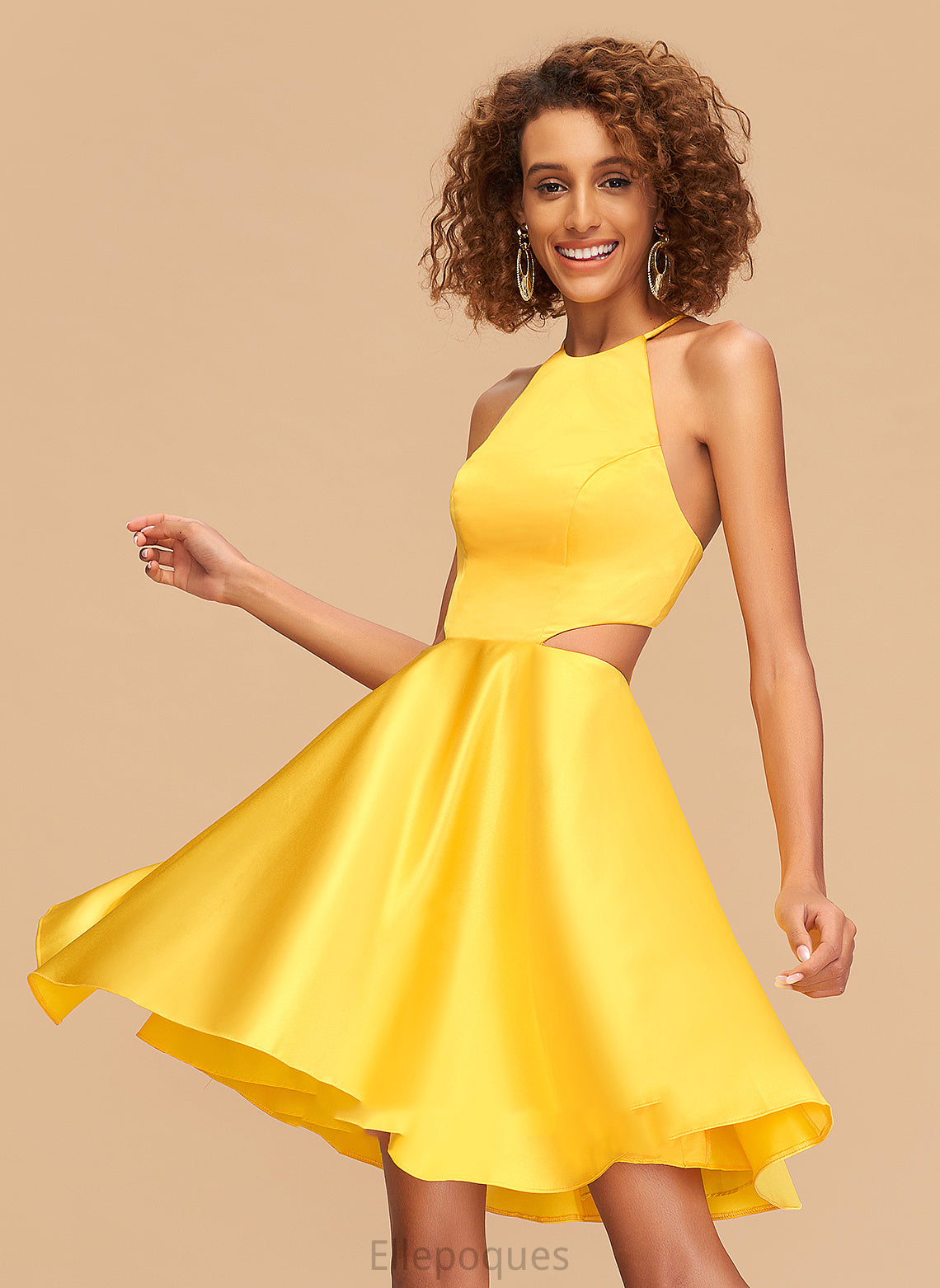 Dress Short/Mini Satin A-Line Homecoming Dresses Dana Homecoming Neck Scoop