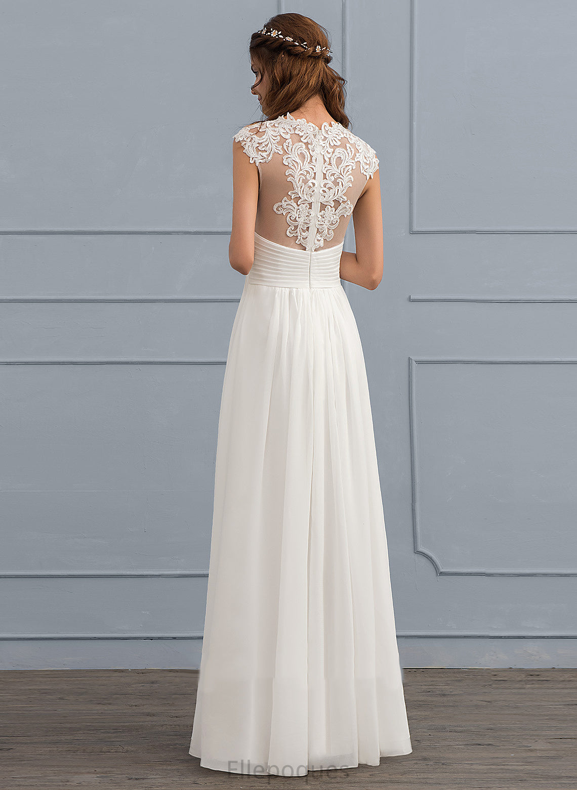 Floor-Length Wedding Dress Ruffle Matilda Sweetheart Chiffon A-Line Wedding Dresses With Lace