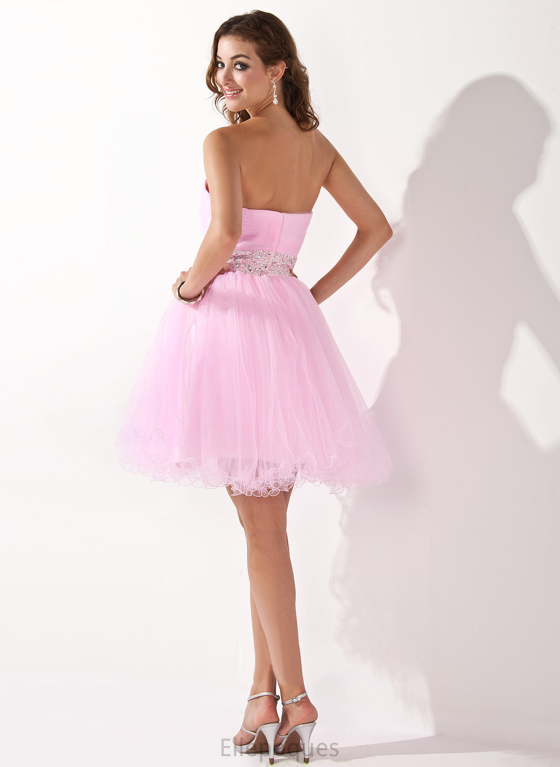 Tulle Short/Mini A-Line Dress With Sweetheart Homecoming Dresses Beading Homecoming Frederica Sequins