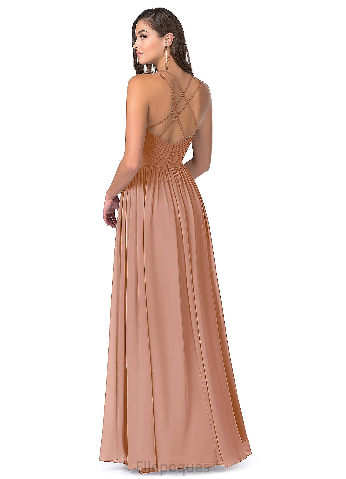 Wendy Floor Length Satin Sleeveless Spaghetti Staps Natural Waist Trumpet/Mermaid Bridesmaid Dresses