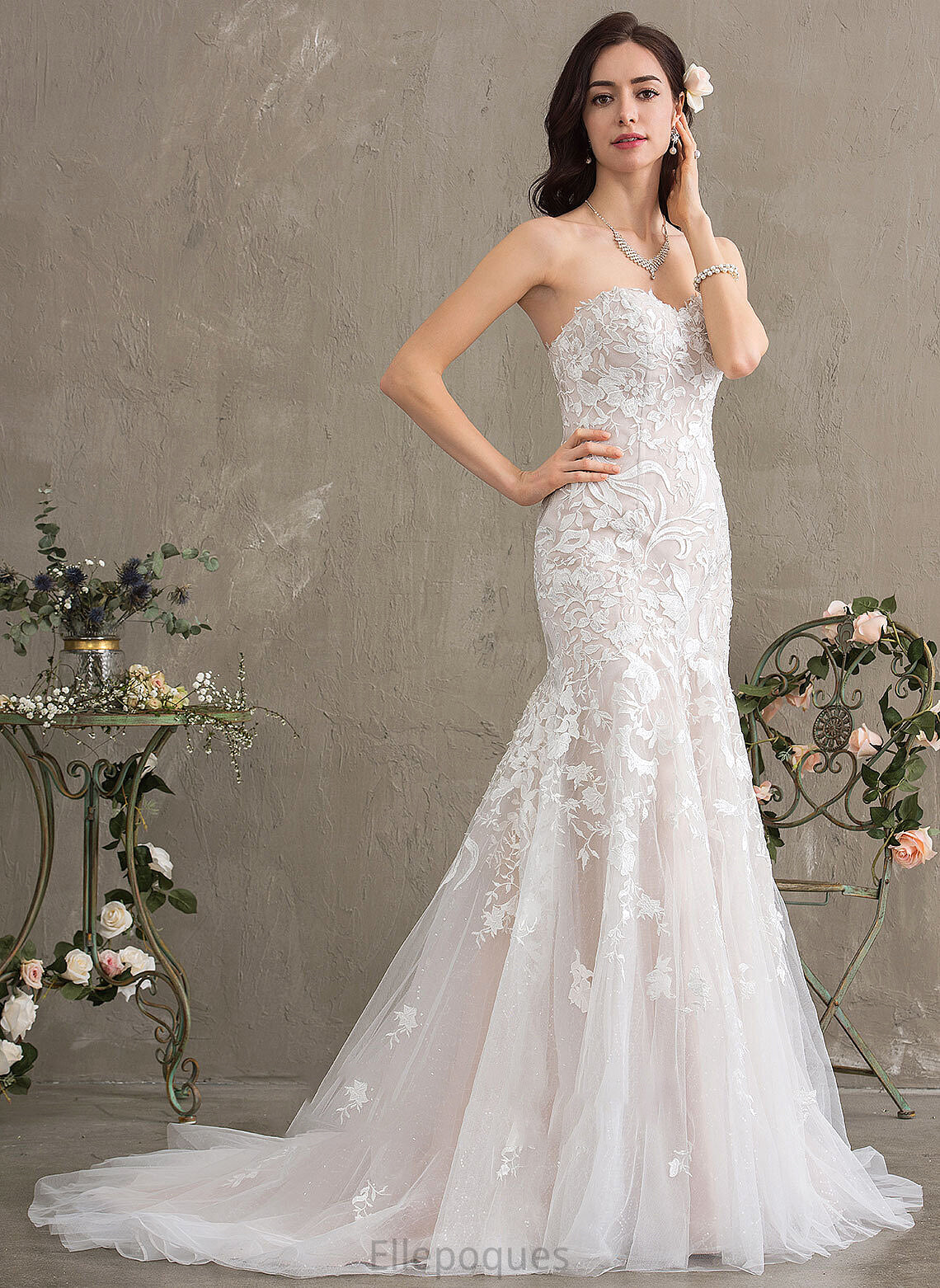 Lace Dress Wedding Audrina Wedding Dresses Train Court Tulle Sweetheart Trumpet/Mermaid