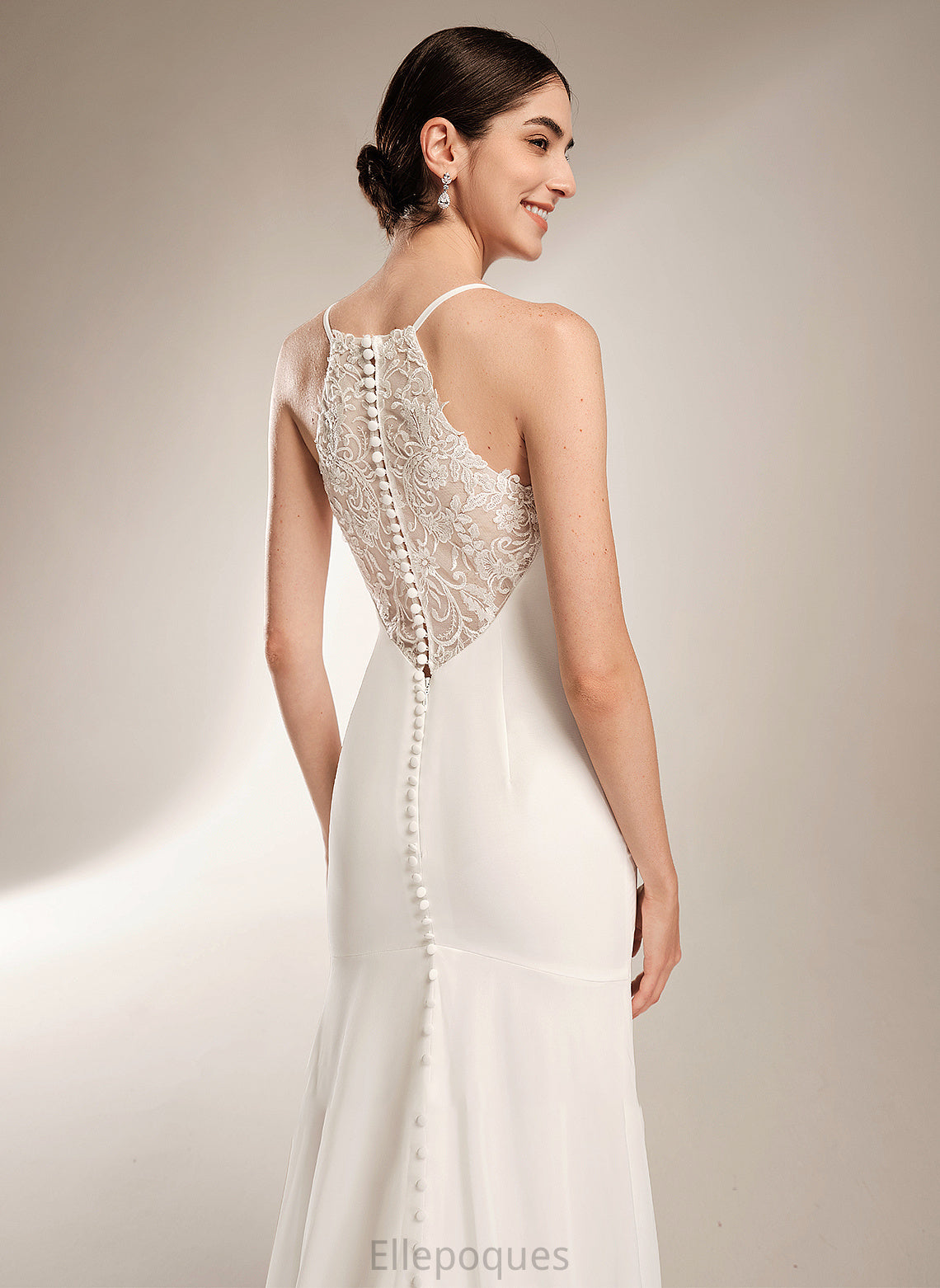 Train Dress Sheath/Column Lace Court Wedding Wedding Dresses With Lindsay V-neck