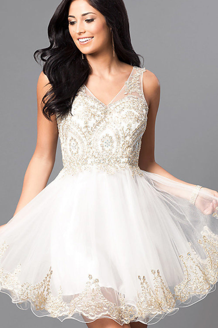 Short V-Neck Royal Homecoming Dress Quince_era Dress