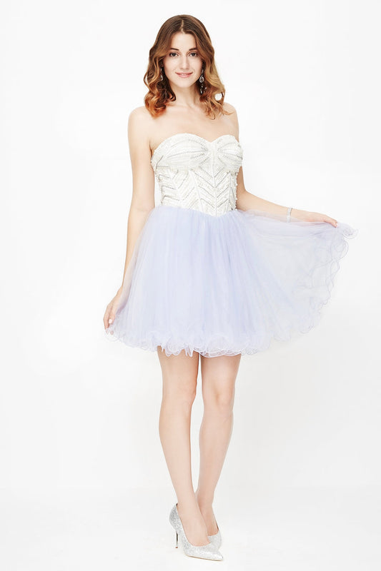 2024 Sweetheart Beaded Bodice Homecoming Dresses A Line Tulle Short/Mini